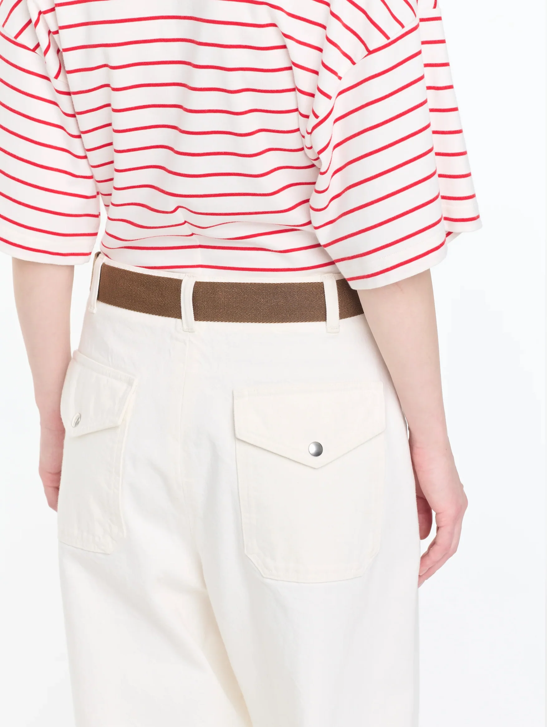 Drill Cargo Pants with Belt in Butter - Image 5