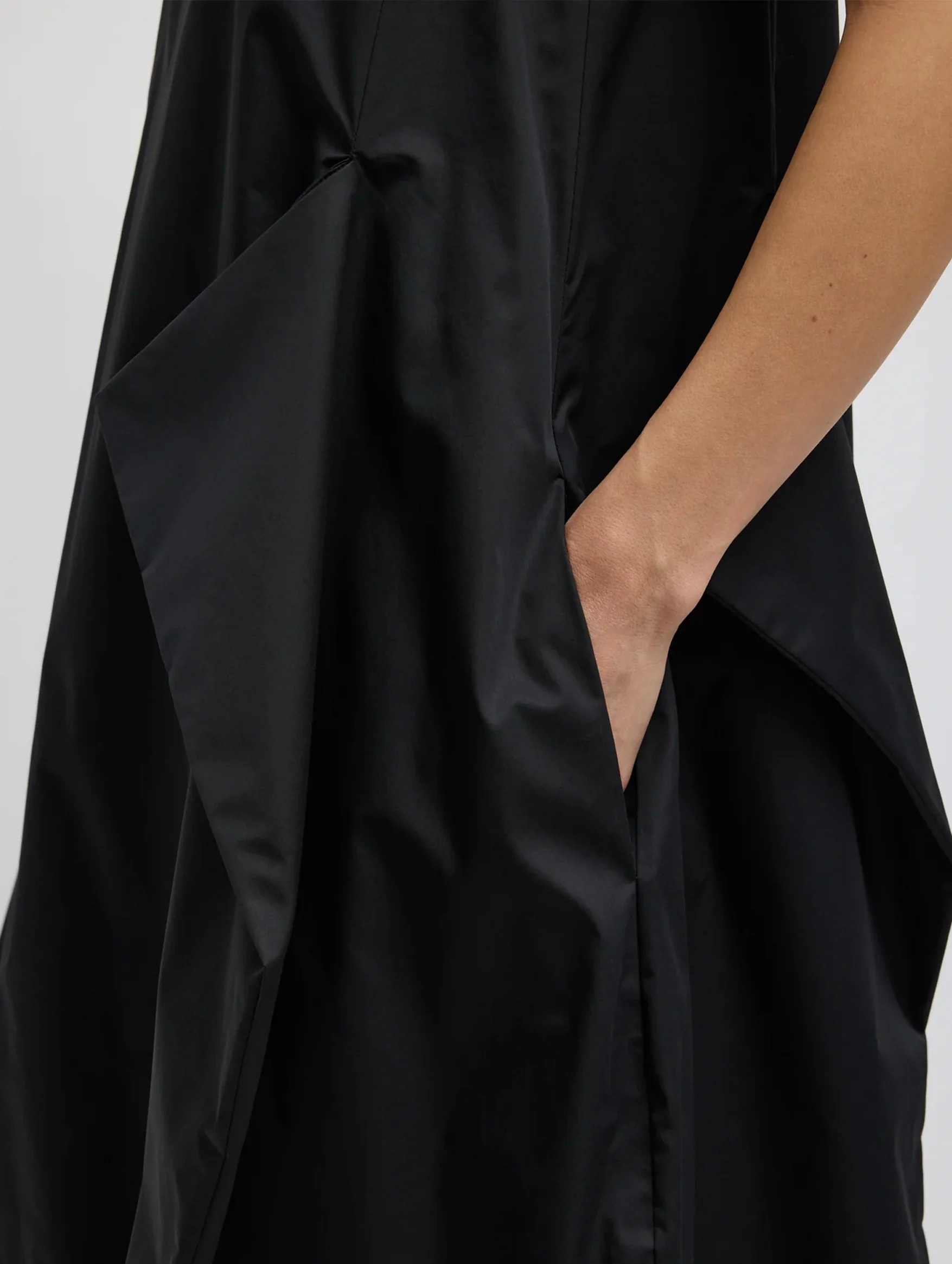 Eco Poplin Tank Dress in Black - Image 4