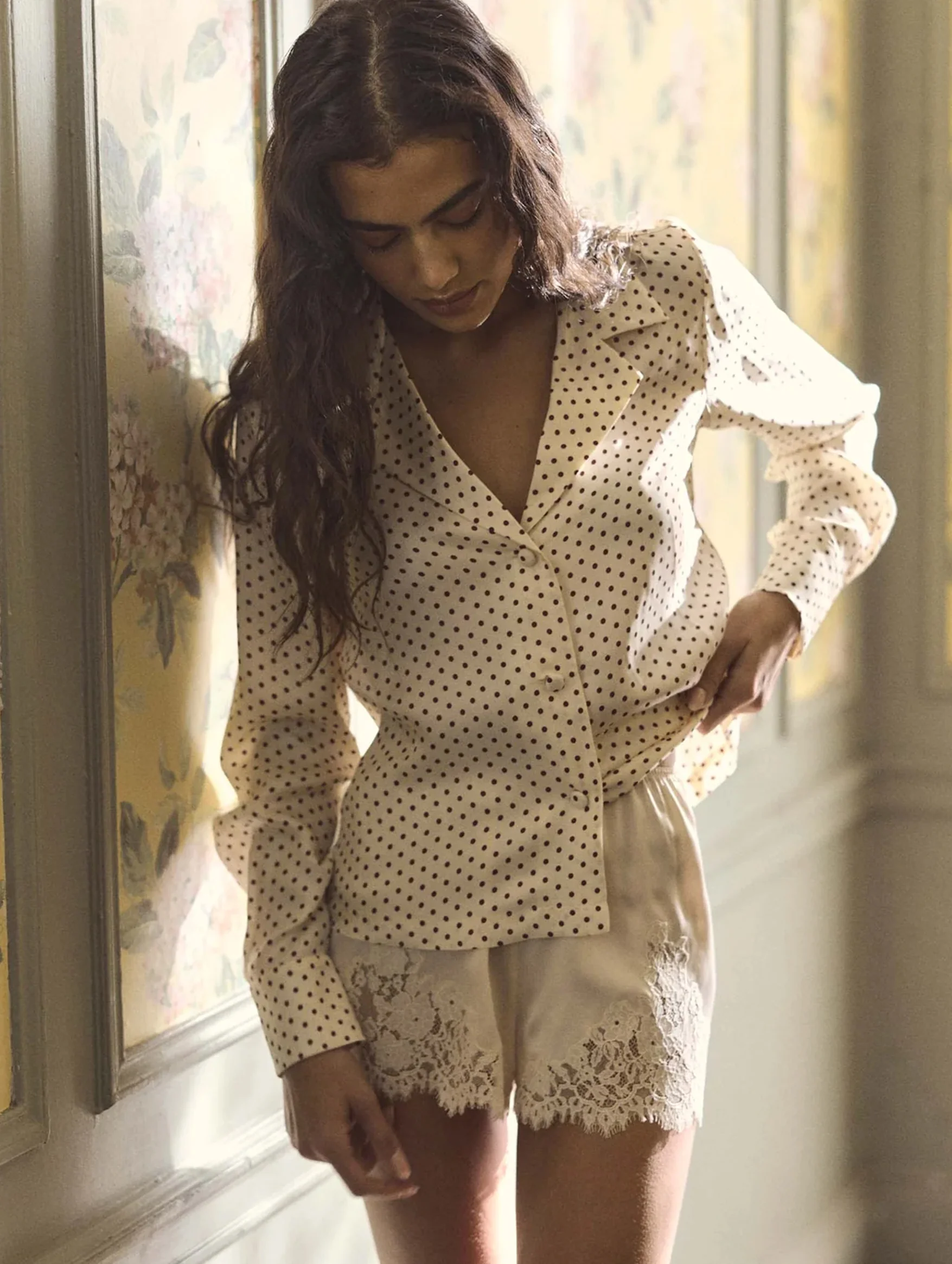 Elene Top in Crème Portia Dot - Image 3