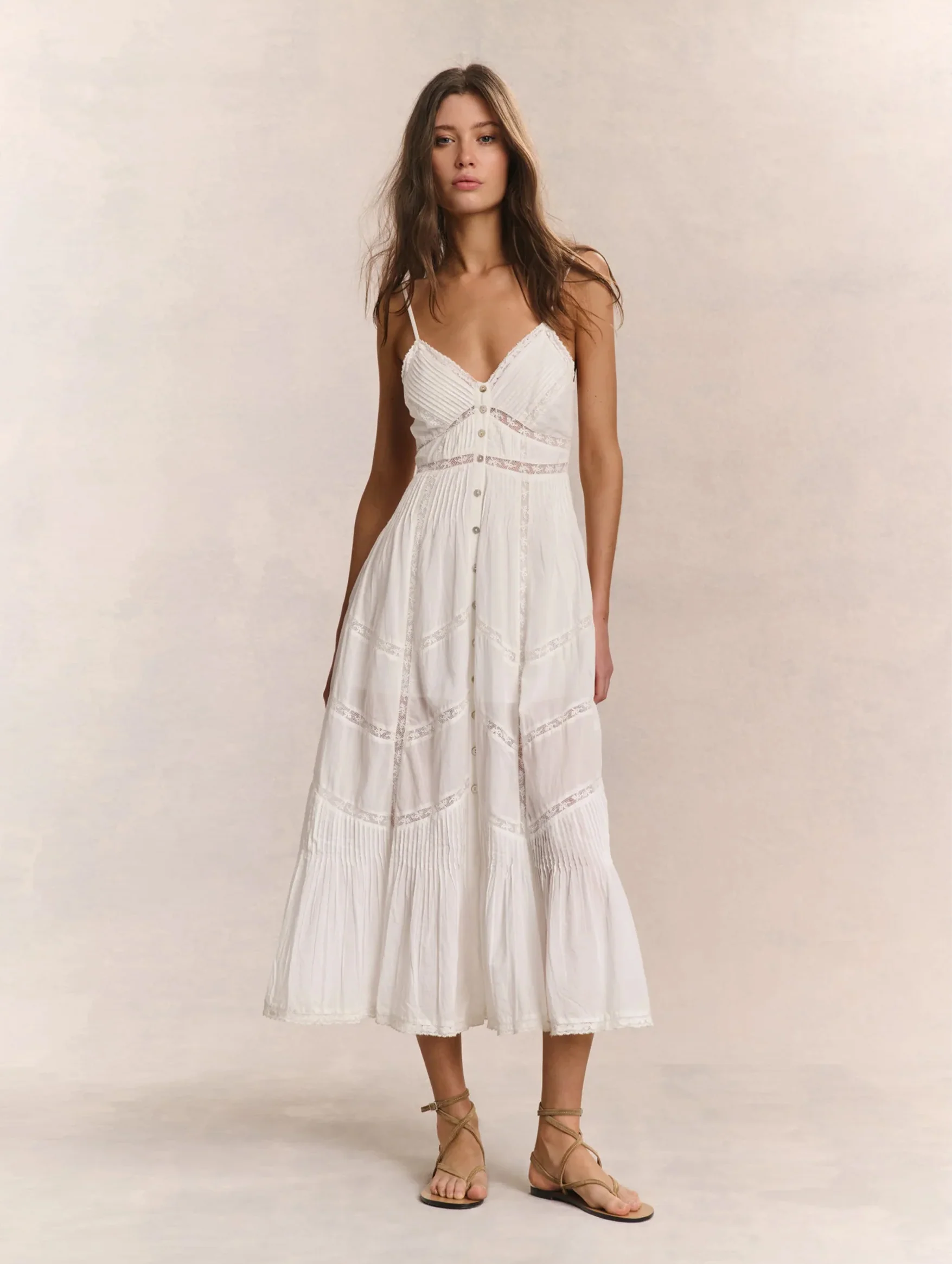 Esilda Cotton Dress in True White - Image 2