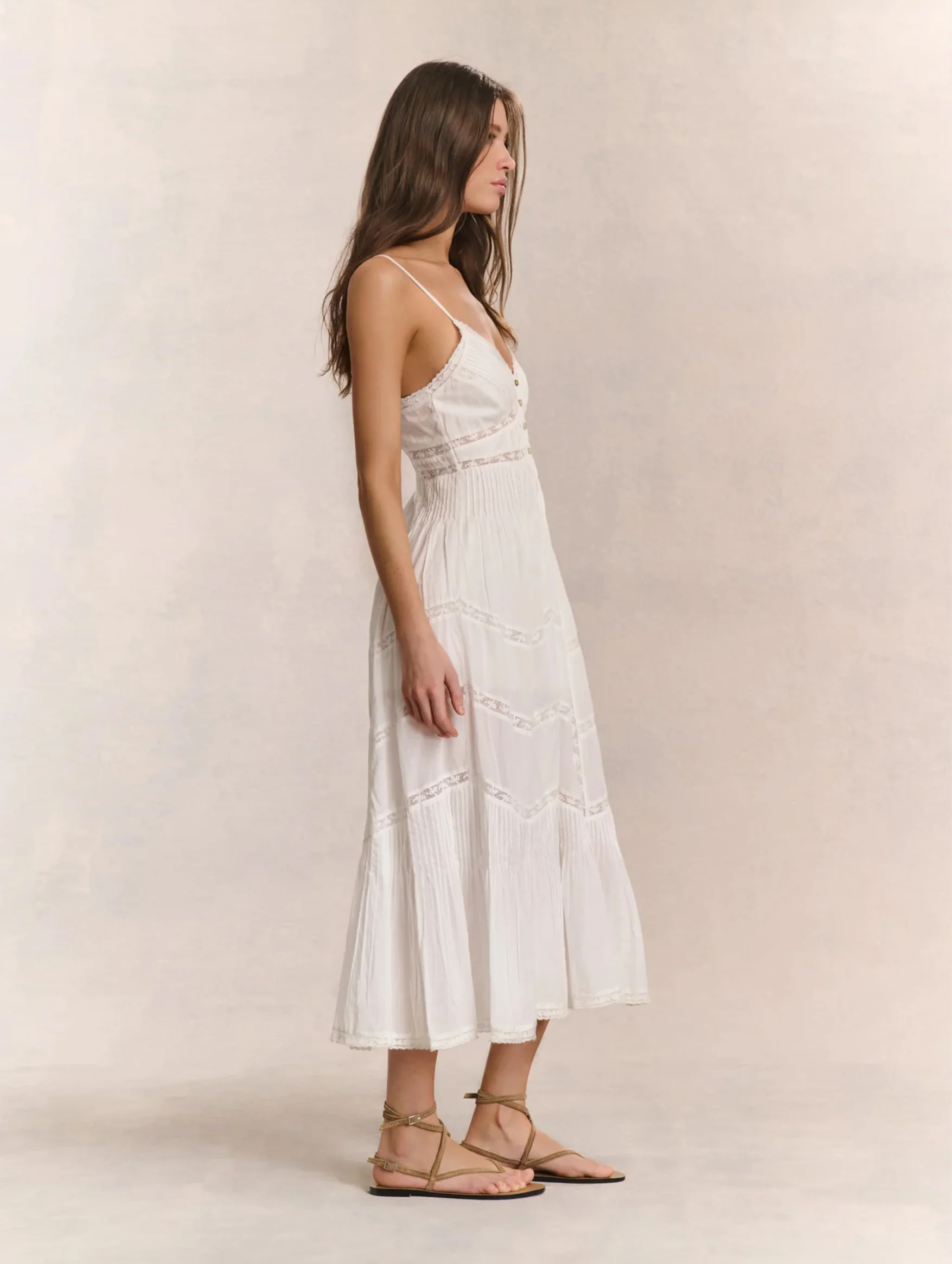 Esilda Cotton Dress in True White - Image 3