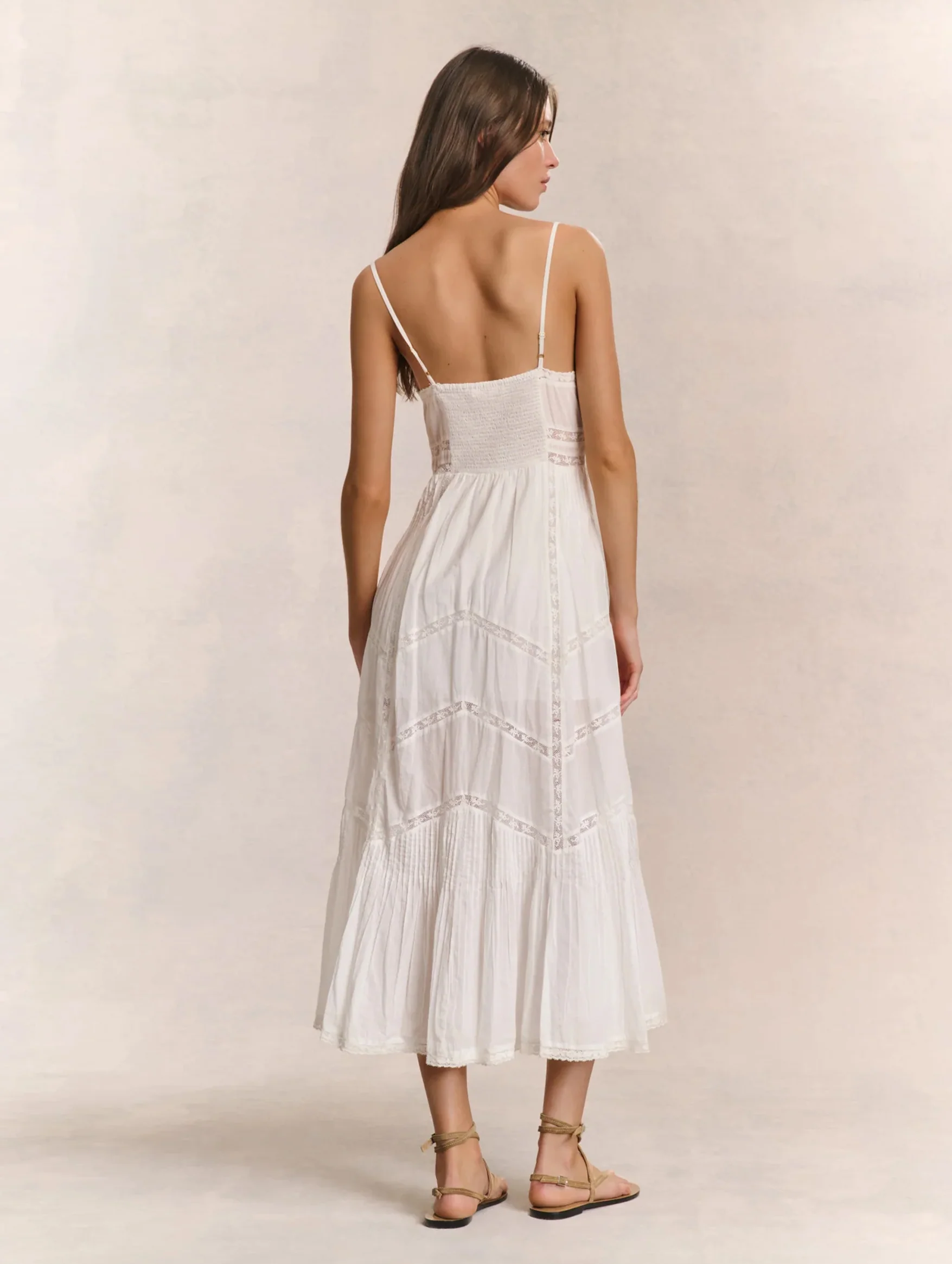 Esilda Cotton Dress in True White - Image 4
