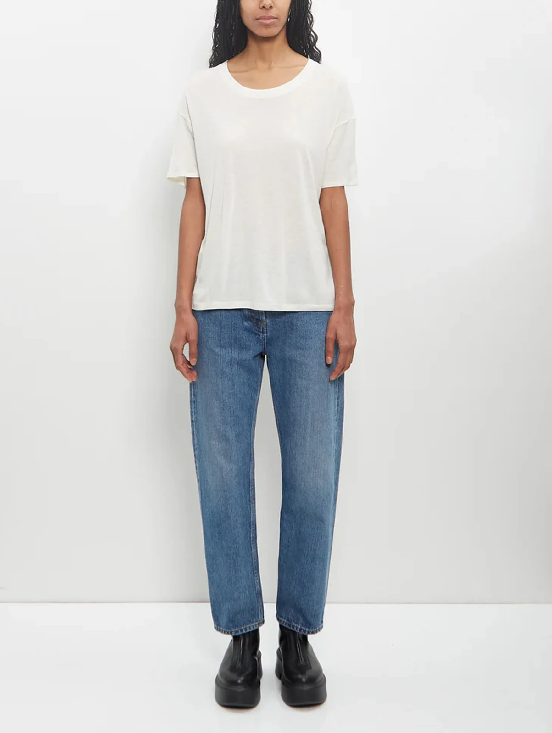 Ezra Short Sleeve Tee in Ivory - Image 2