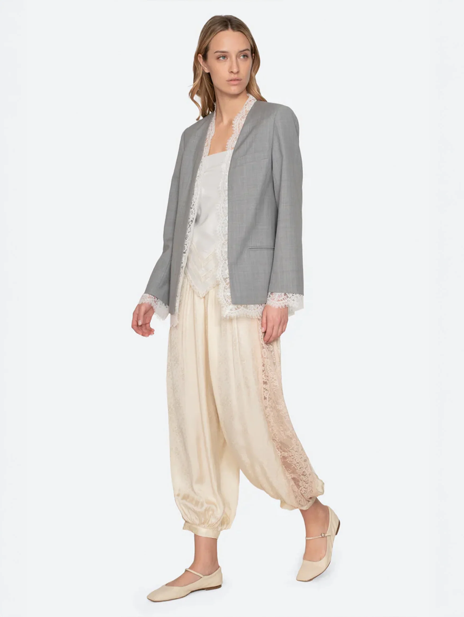 Fiora Tropical Wool Jacket in Grey - Image 2