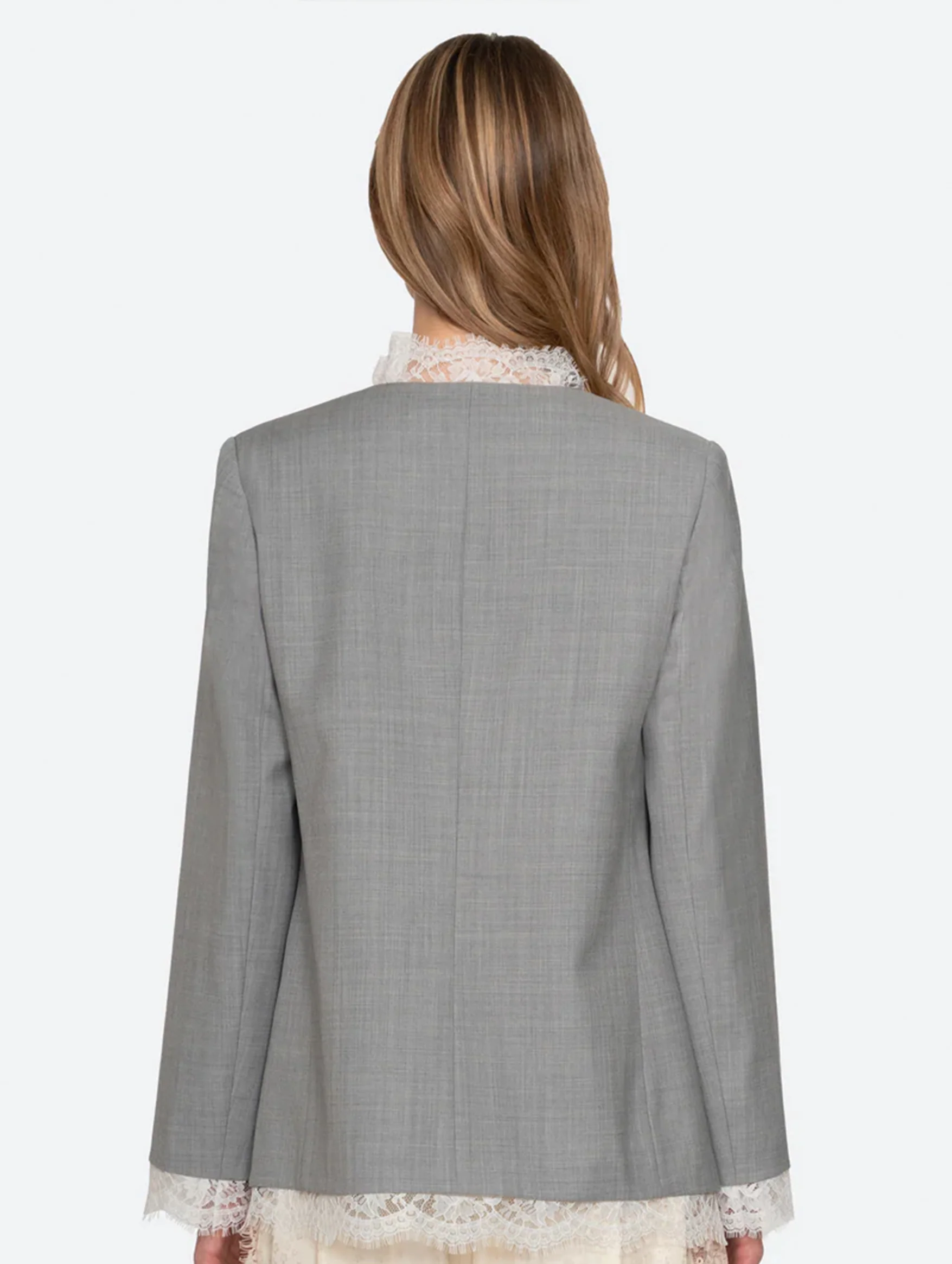 Fiora Tropical Wool Jacket in Grey - Image 4