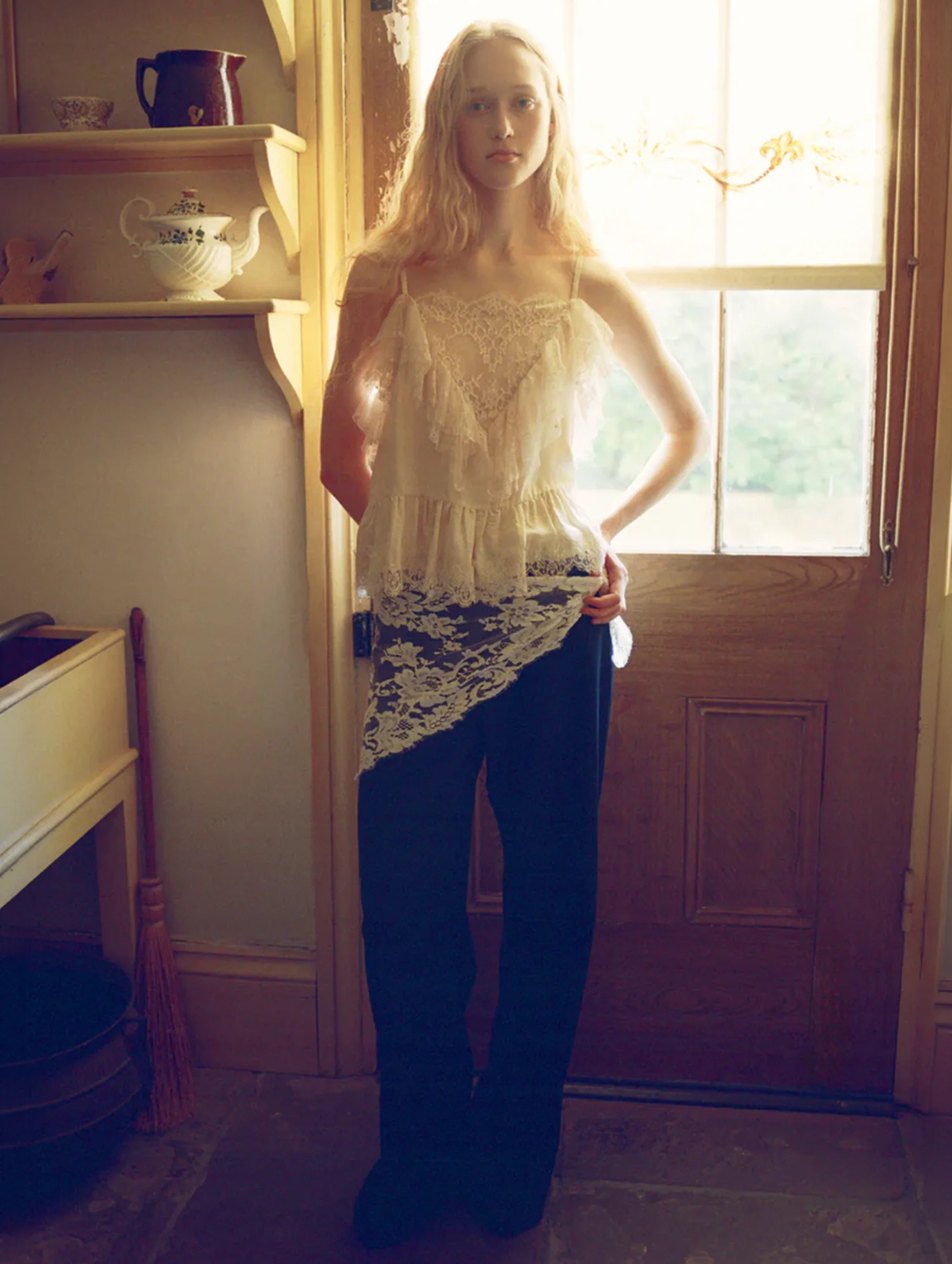 Fiora Tropical Wool Pants in Navy - Image 5
