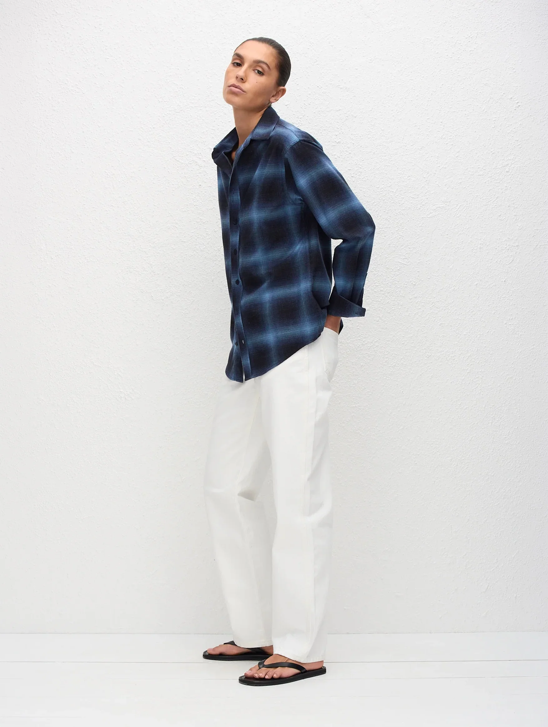 Flannel Shirt in Midnight Check - Image 4