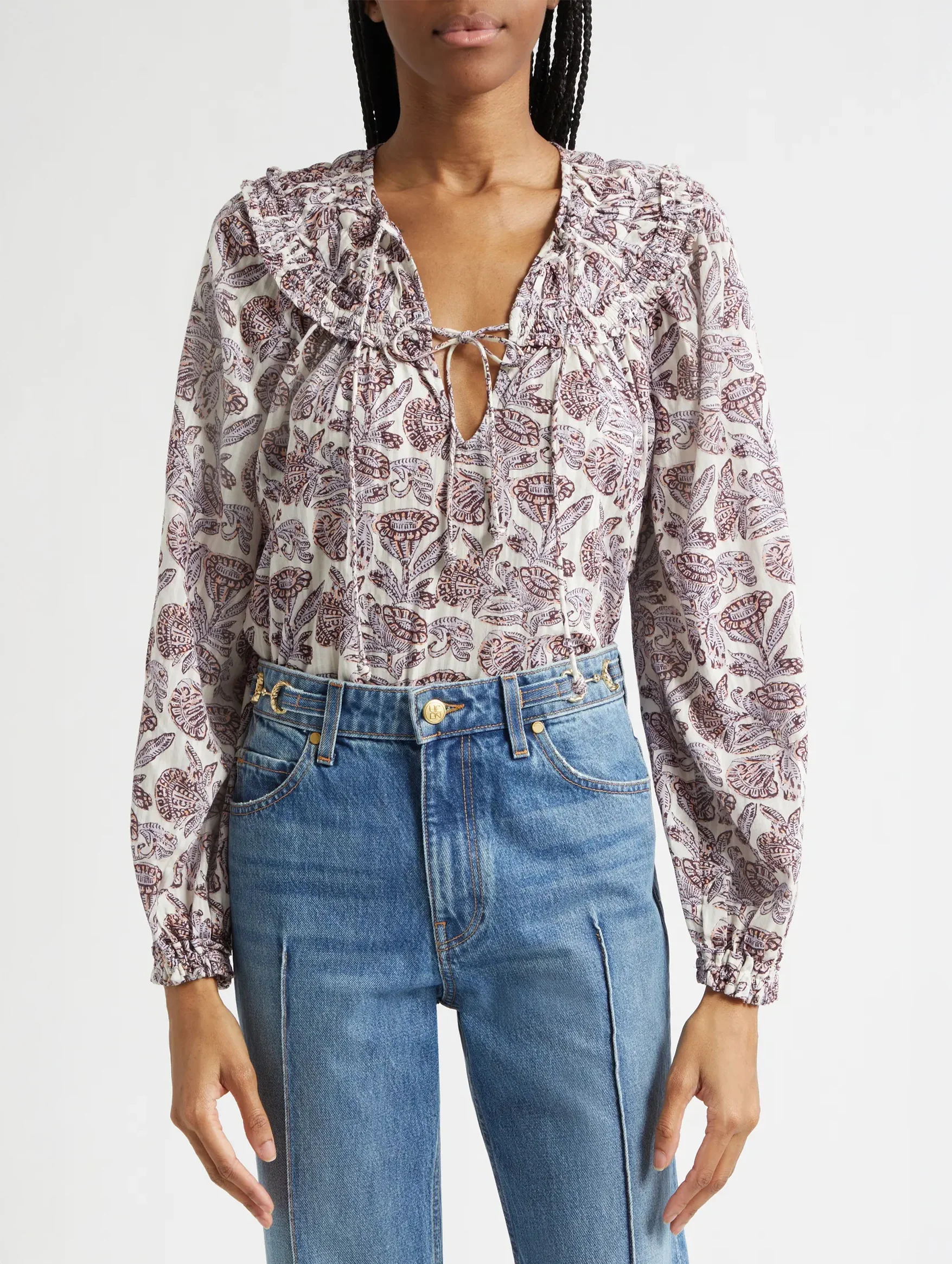 Florelle Cotton Blouse in Meadow - Image 2