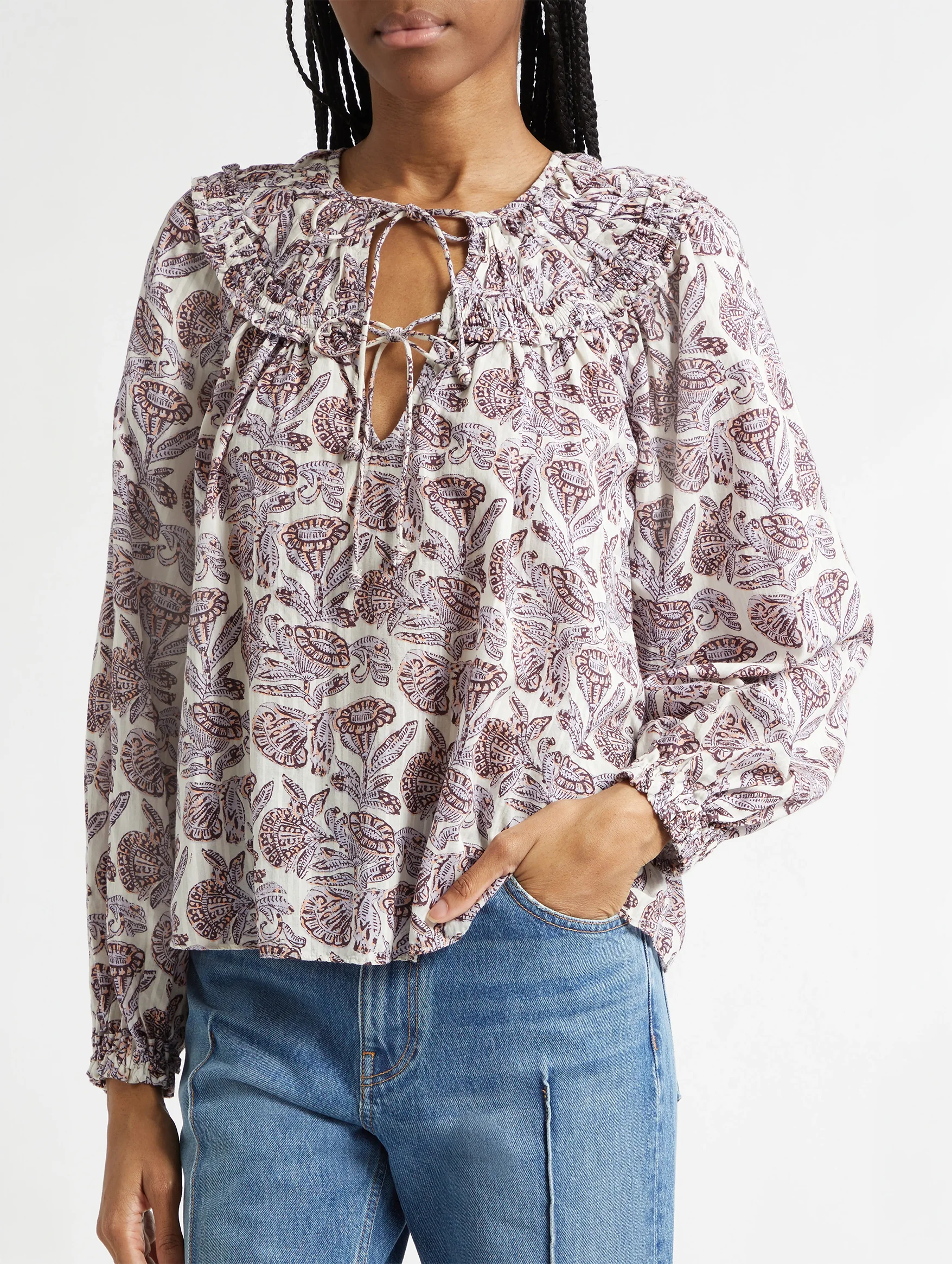 Florelle Cotton Blouse in Meadow - Image 3