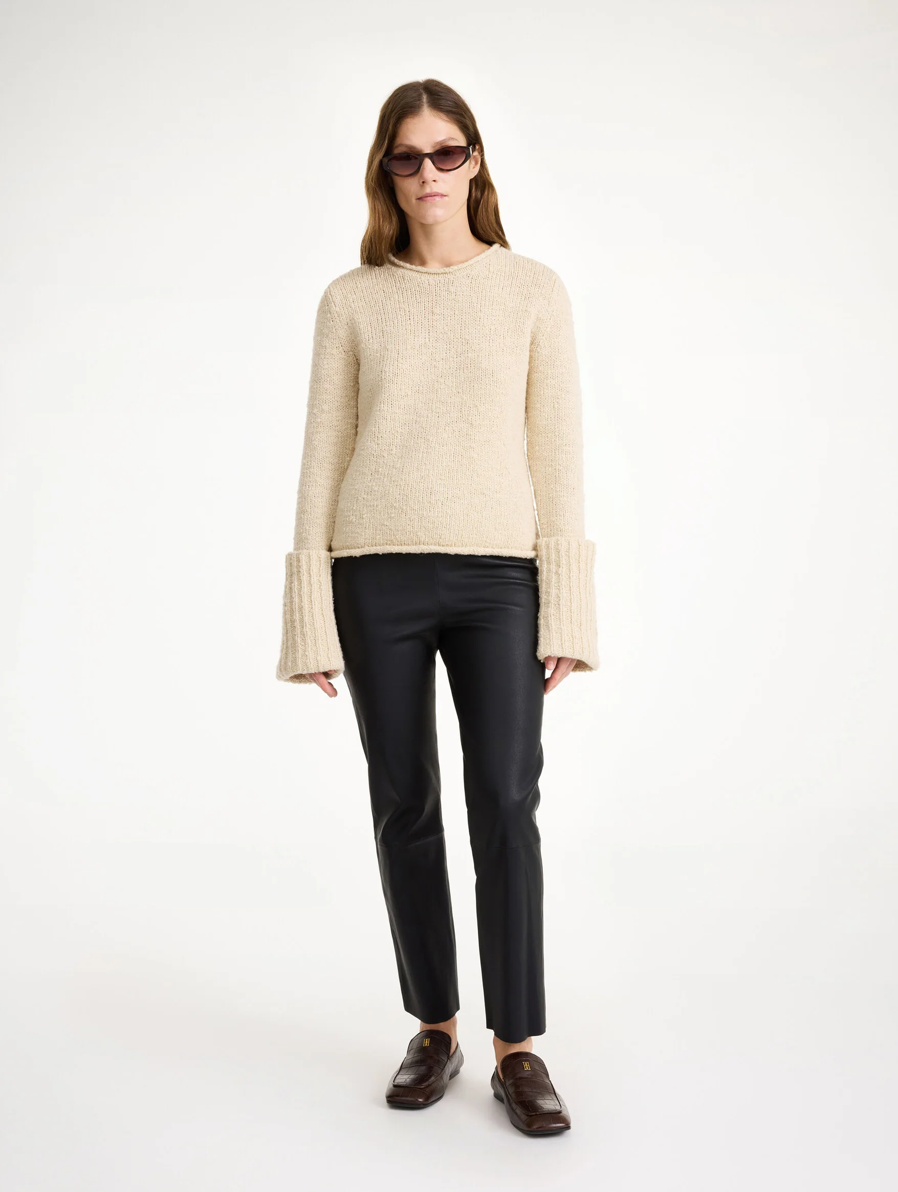 Florentina Leather Trousers in Black - Image 2