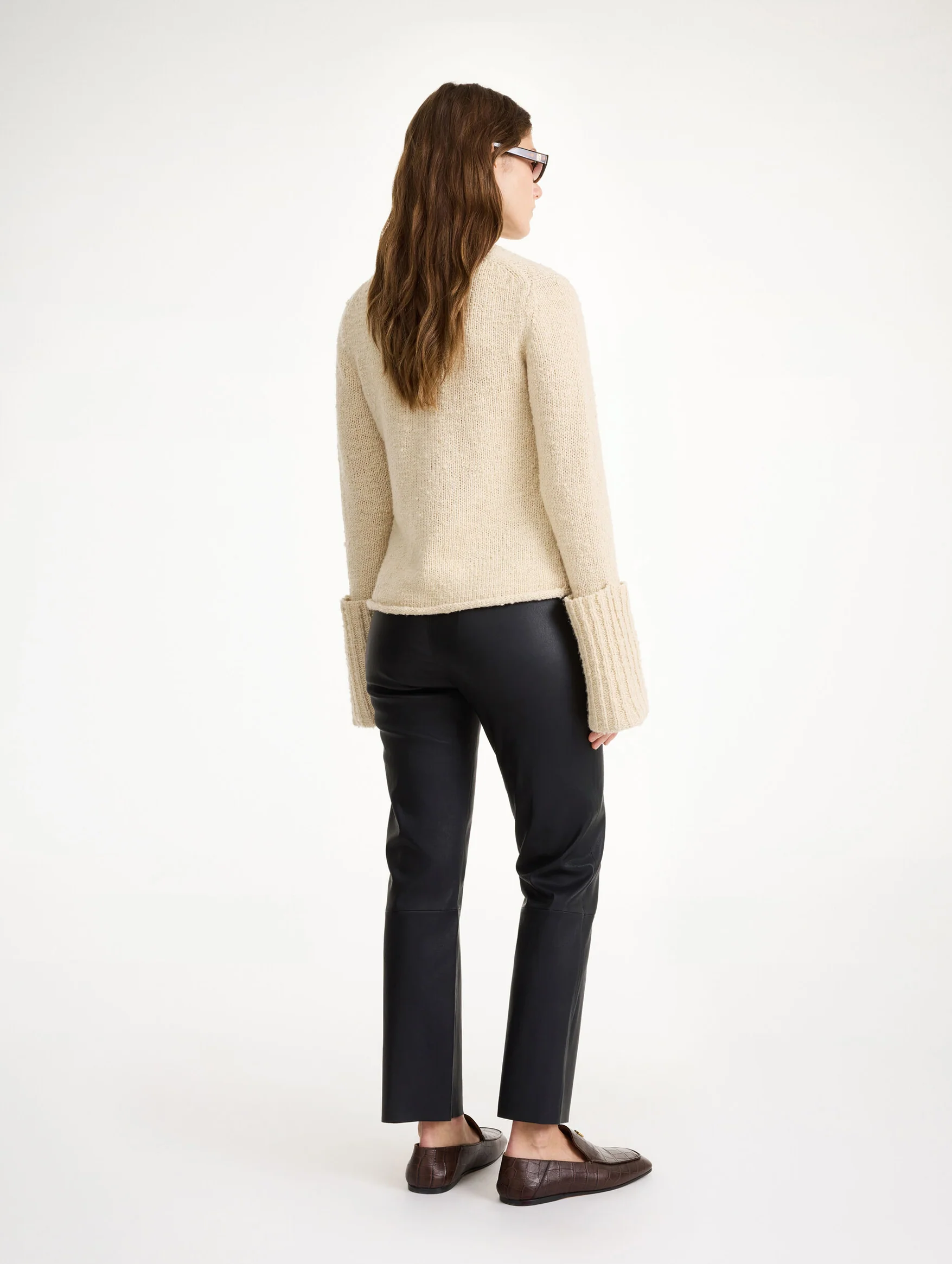 Florentina Leather Trousers in Black - Image 3