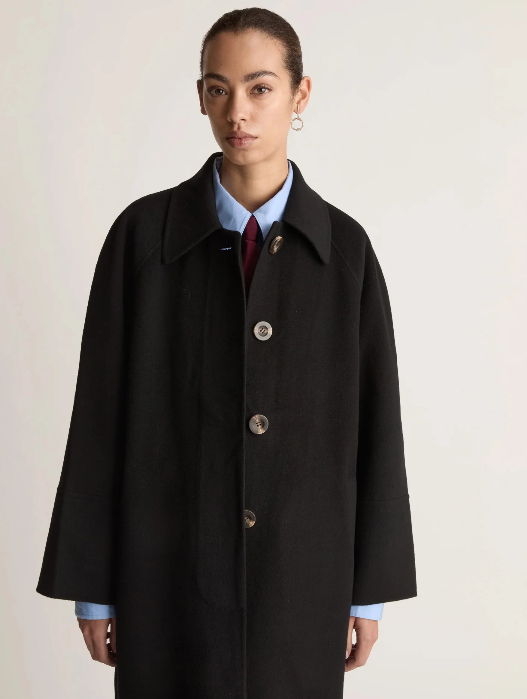 Florentine Cashmere Car Coat in Black - Image 5