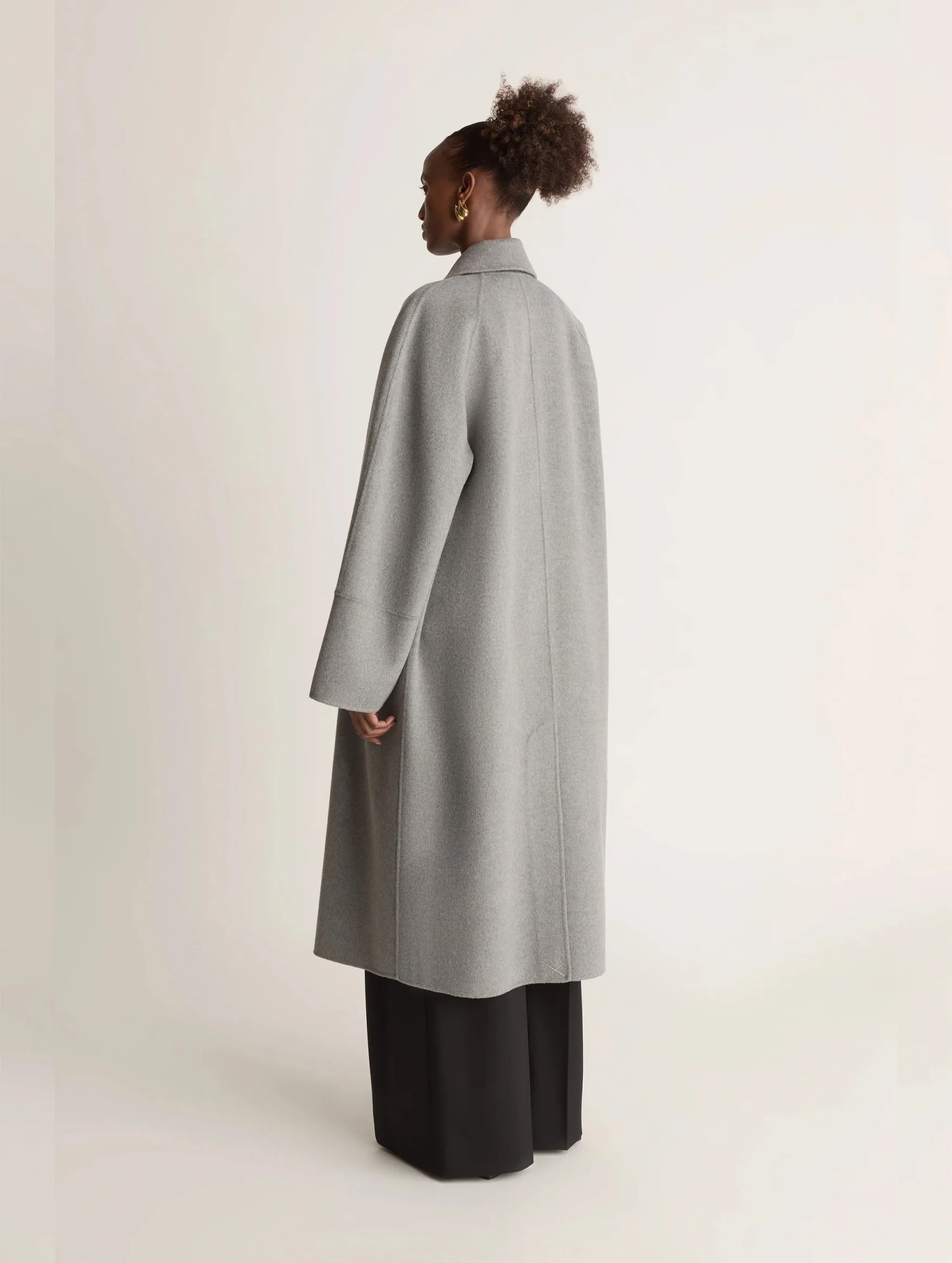 Florentine Cashmere Car Coat in Grey Marle - Image 5