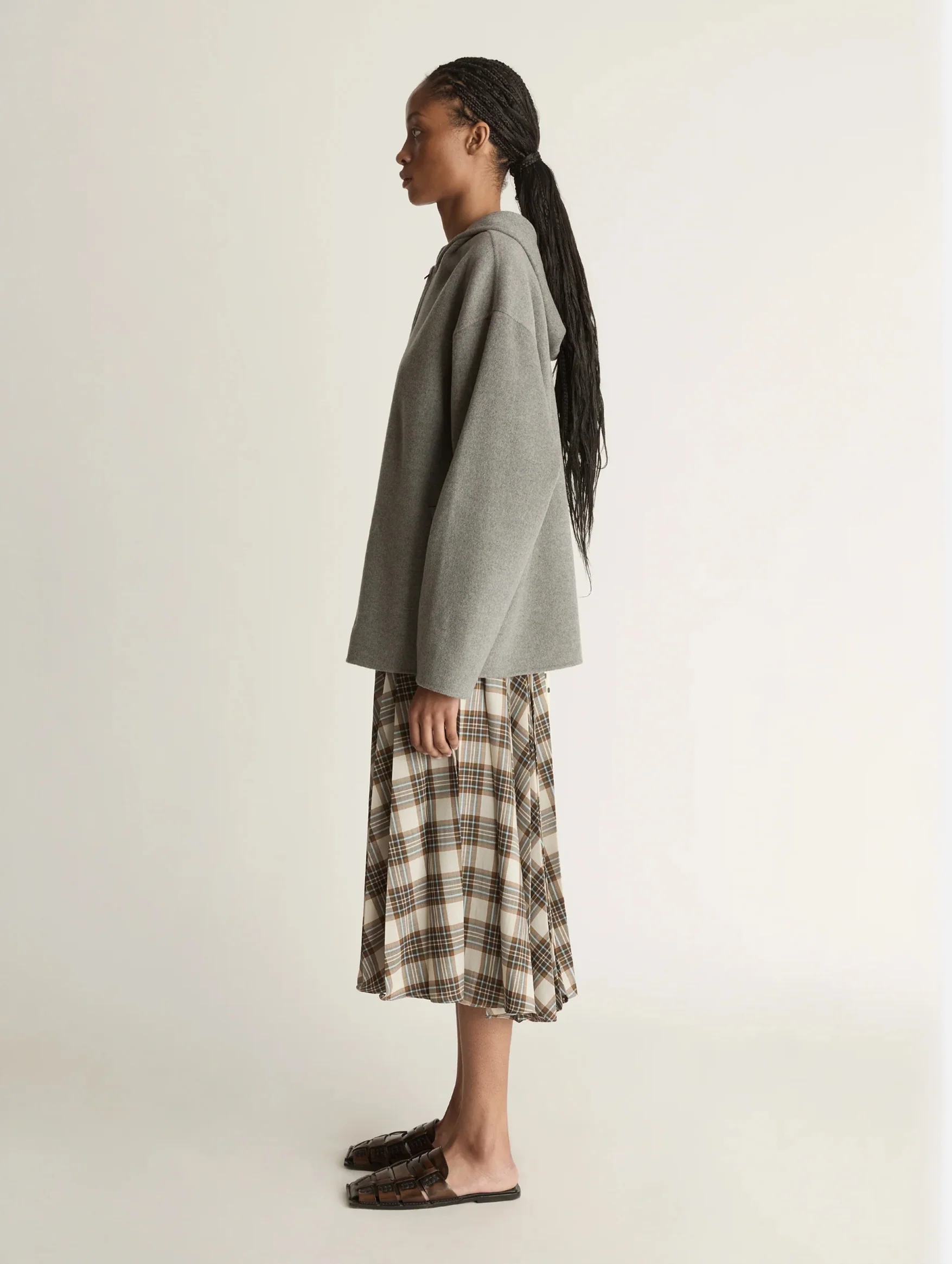 Florentine Cashmere Hooded Jacket in Grey Marle - Image 3