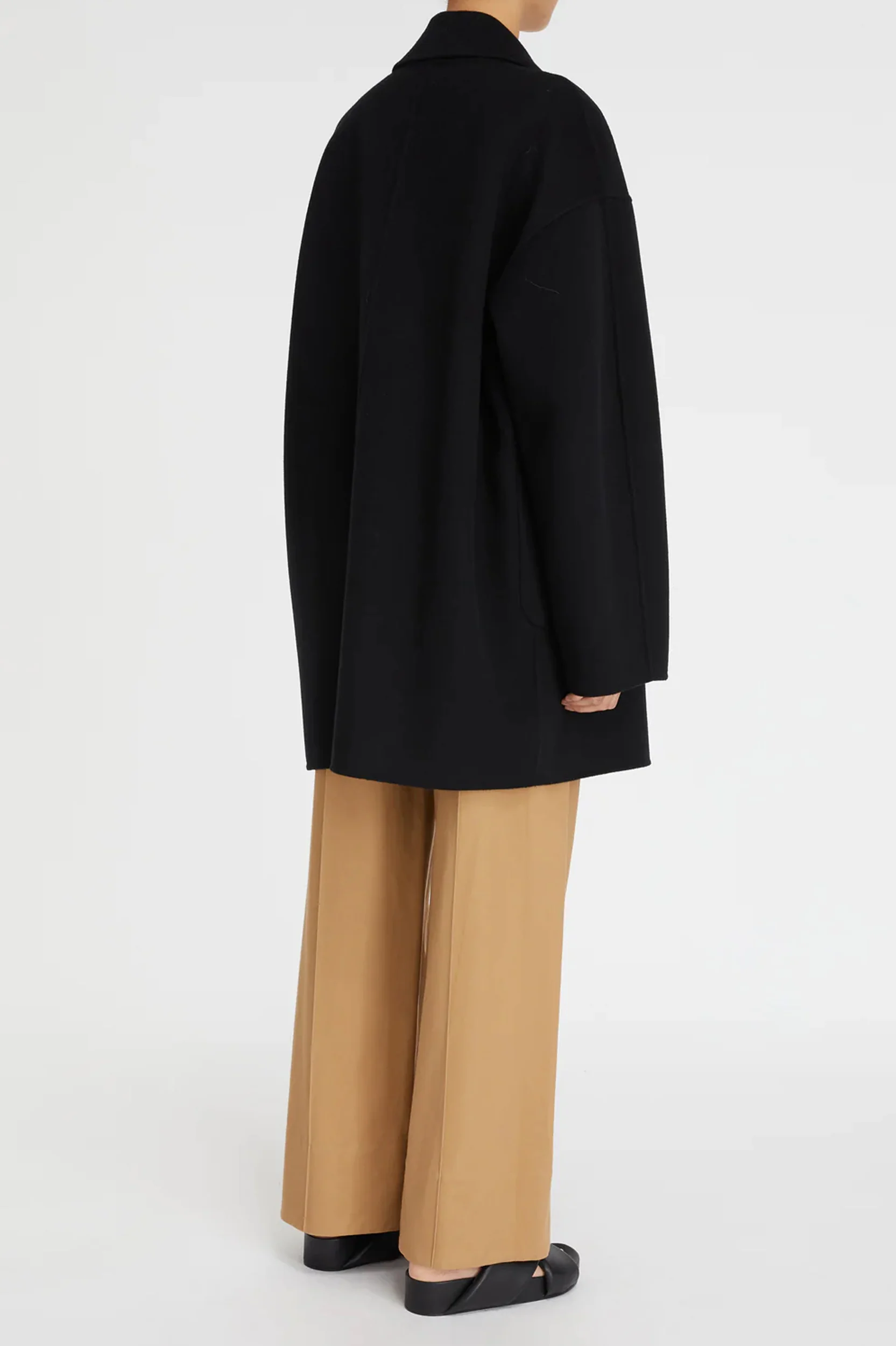 Florentine Cashmere Pea Coat in Black - Image 4
