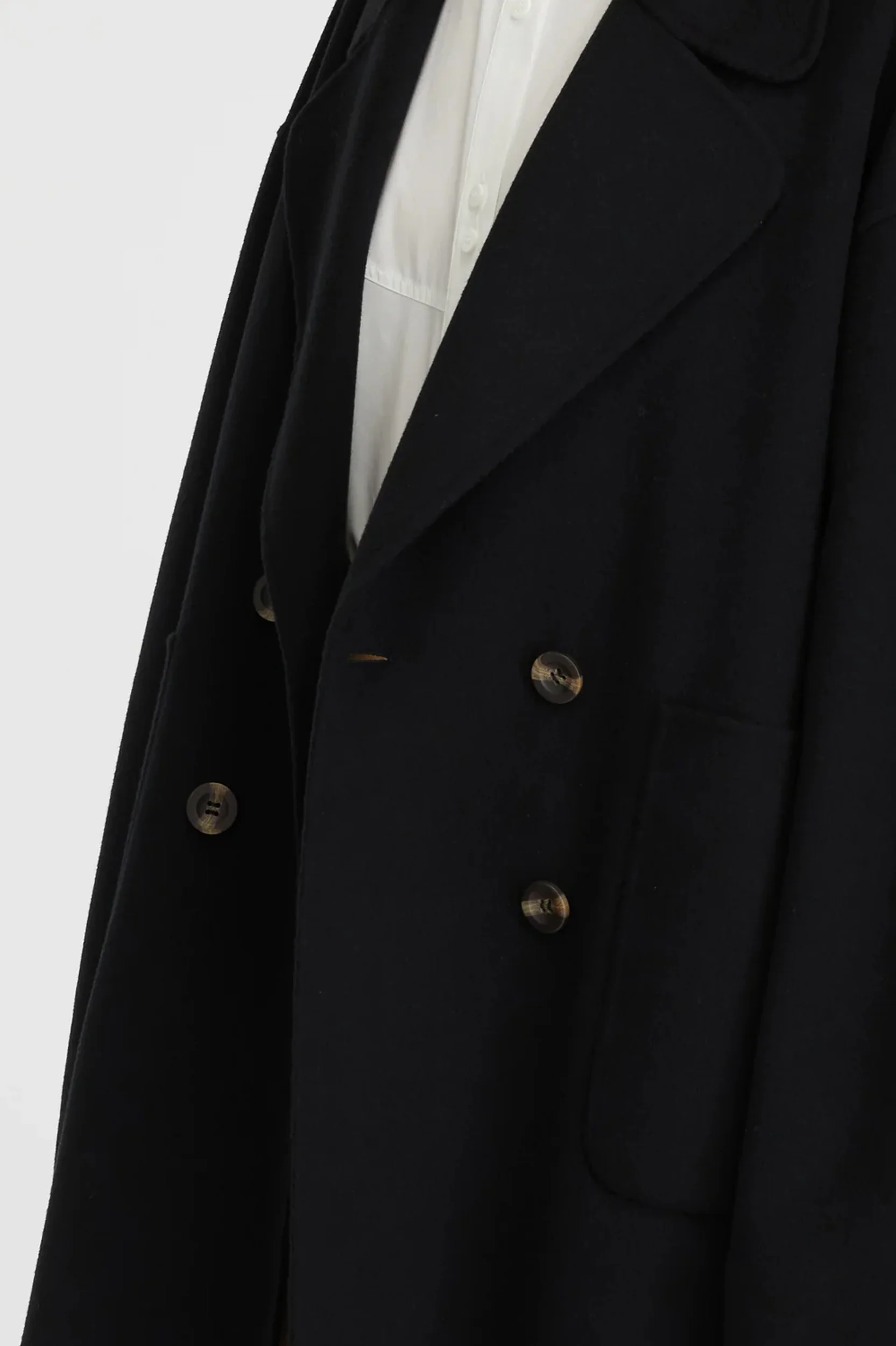 Florentine Cashmere Pea Coat in Black - Image 5