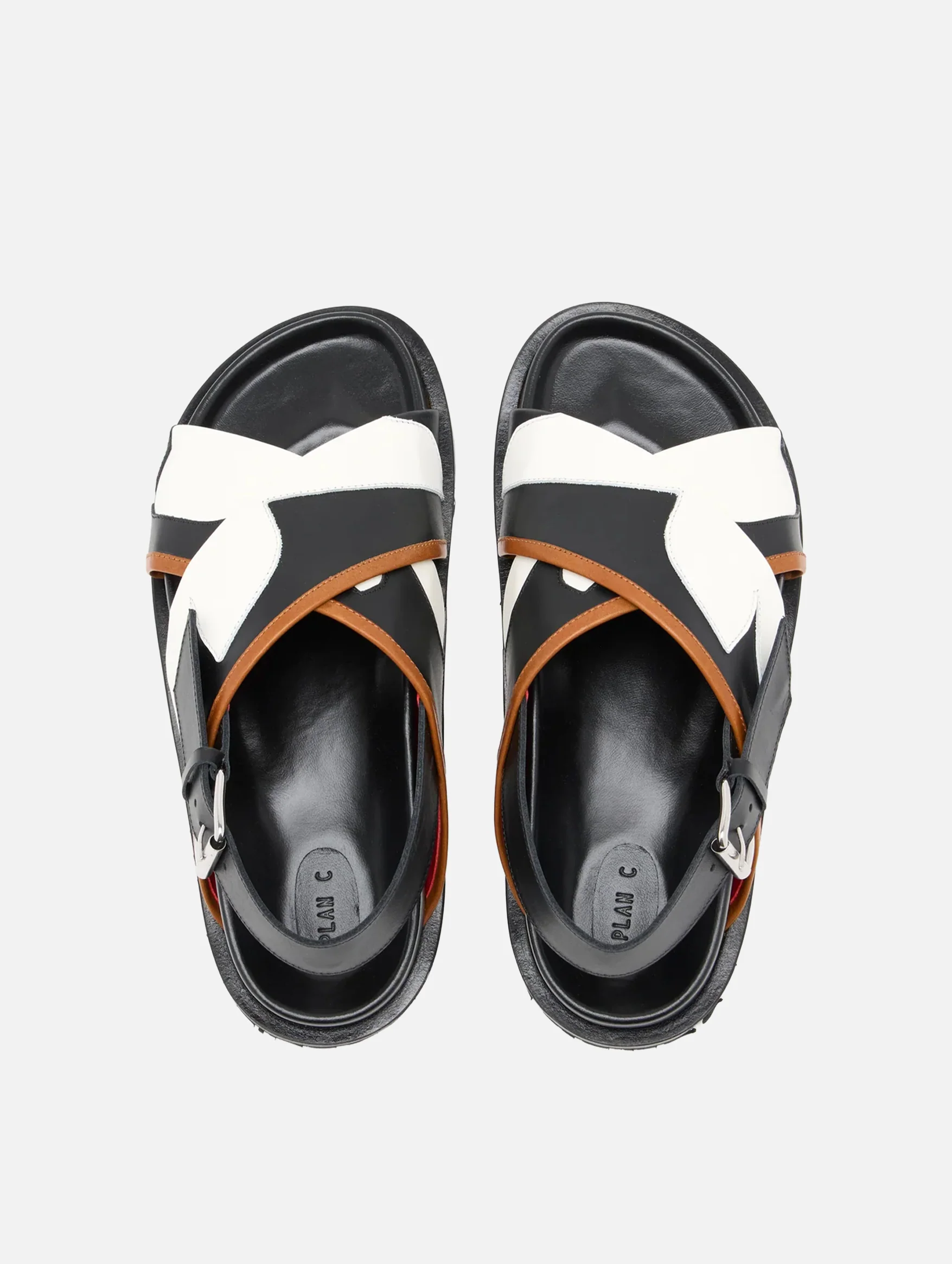 Flower Intarsia Fussbet Sandal in Black - Image 4