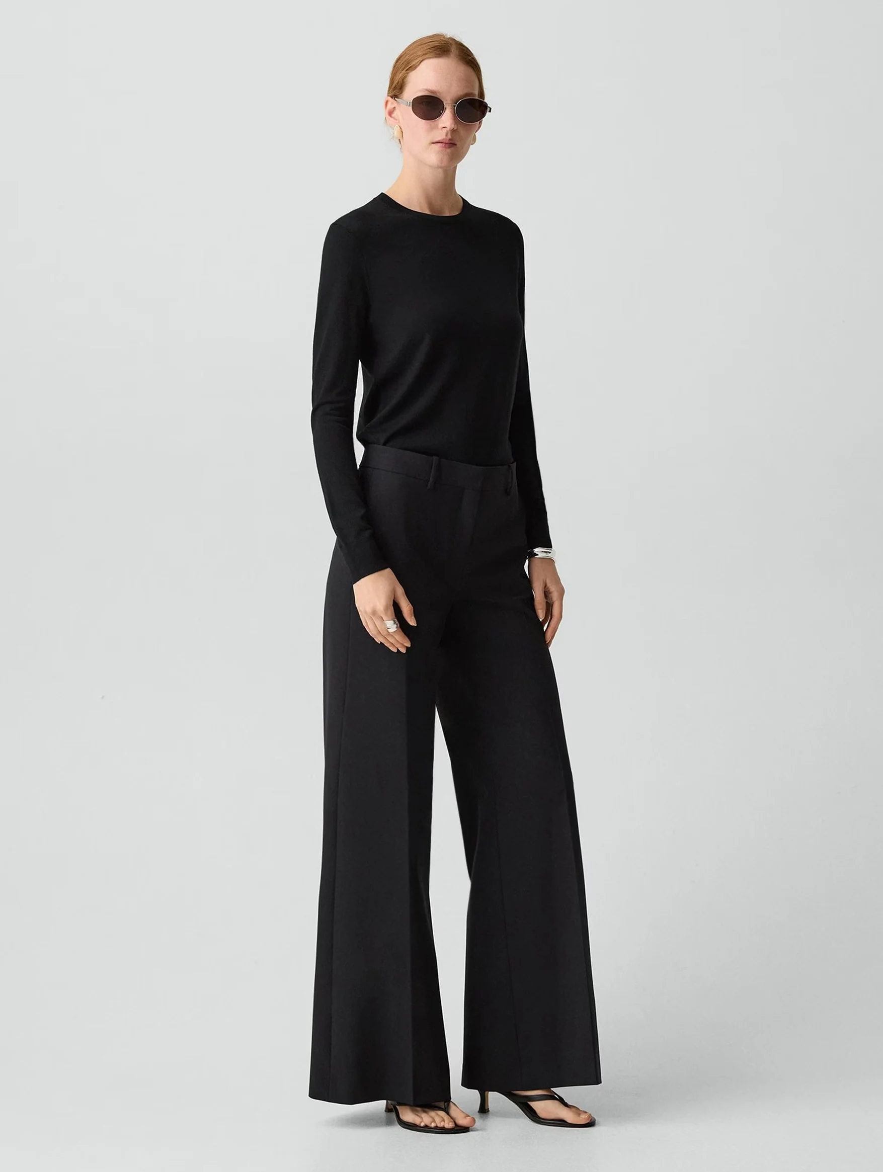 Fluid Flare Pant in Good Wool Black - Image 3