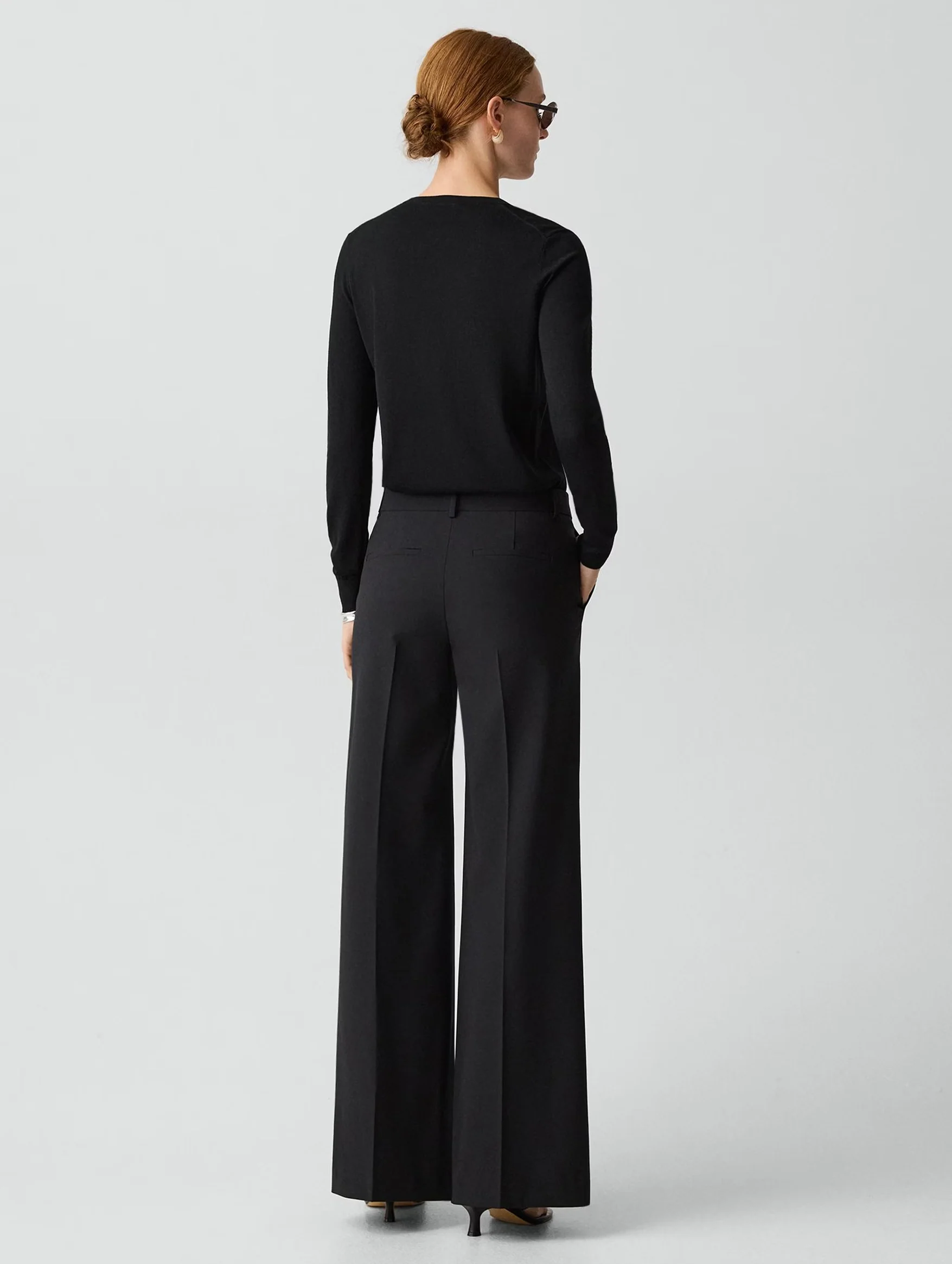 Fluid Flare Pant in Good Wool Black - Image 4