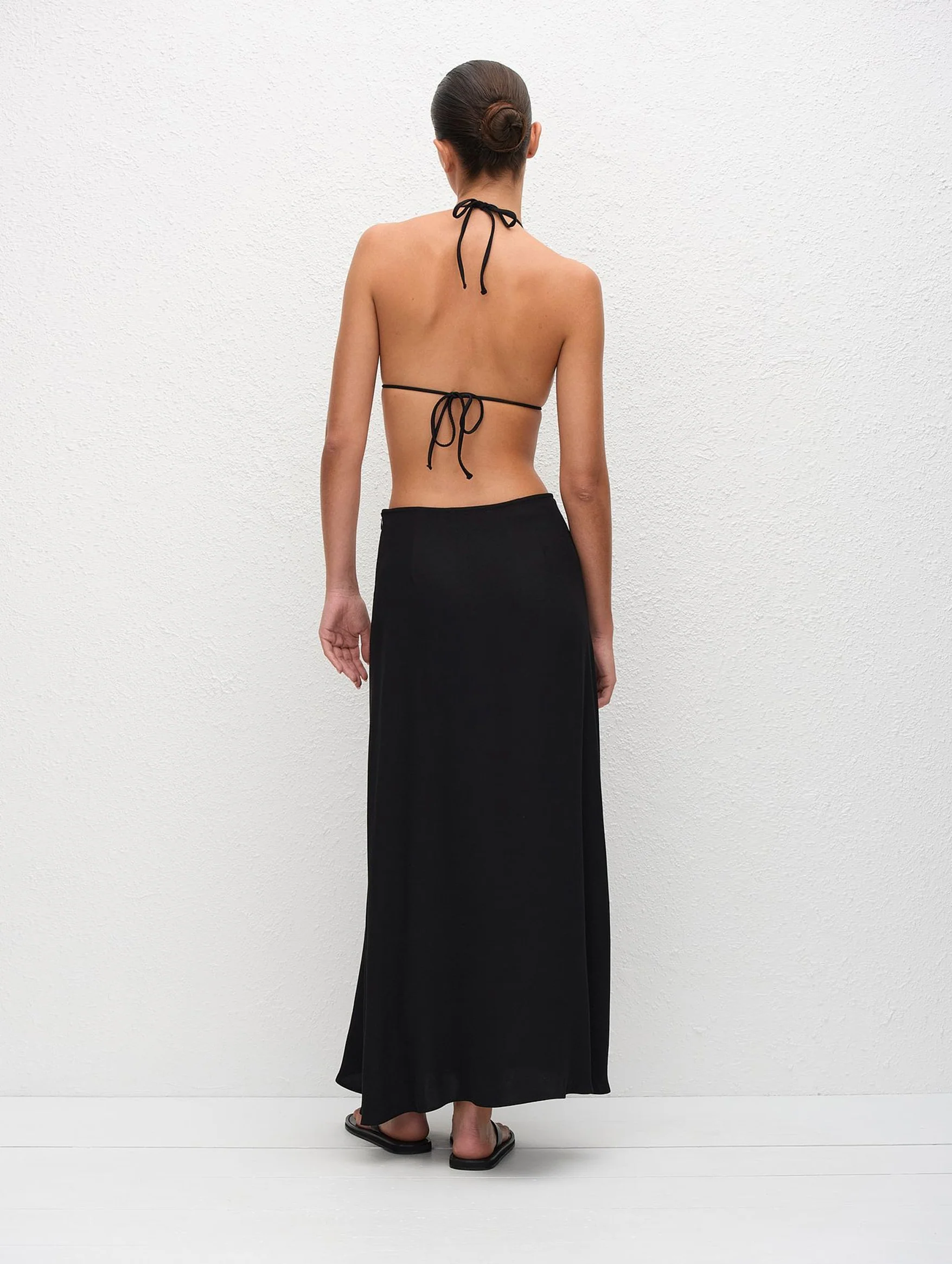 Fluid Midi Skirt in Black - Image 3