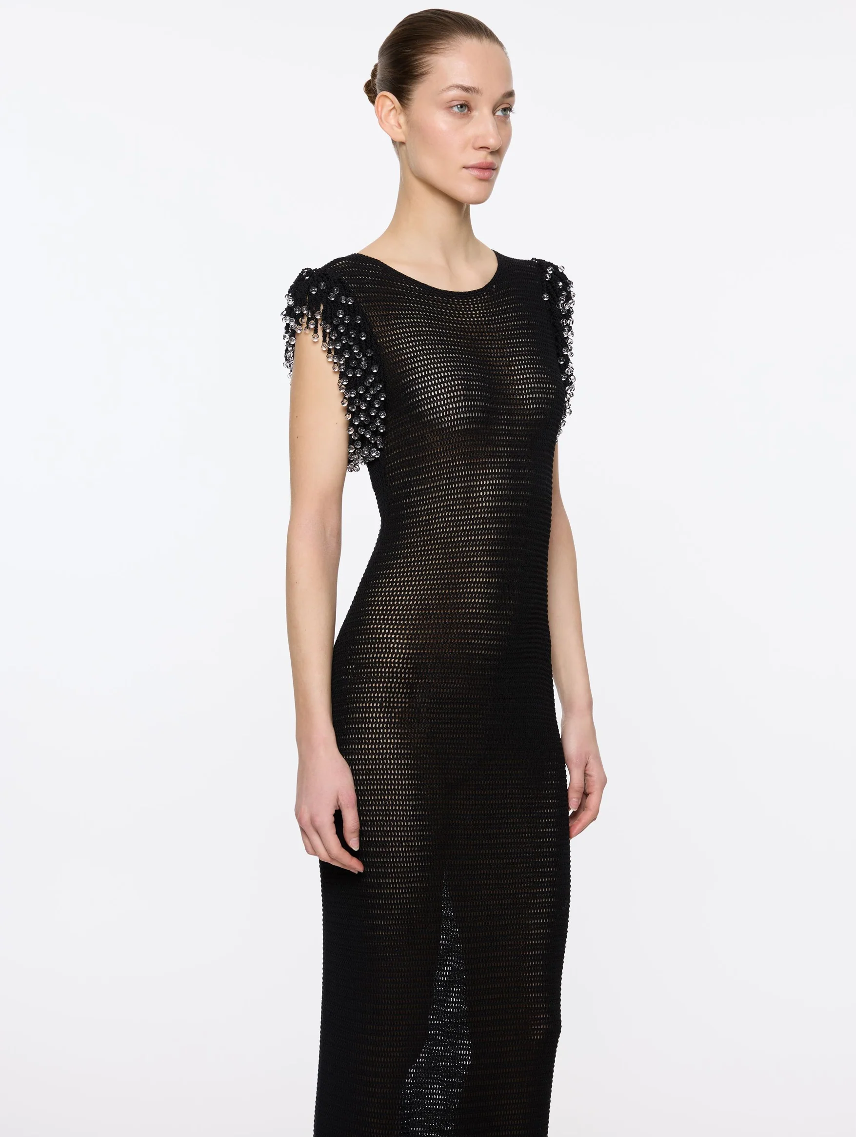 Fringe Dress in Black - Image 3