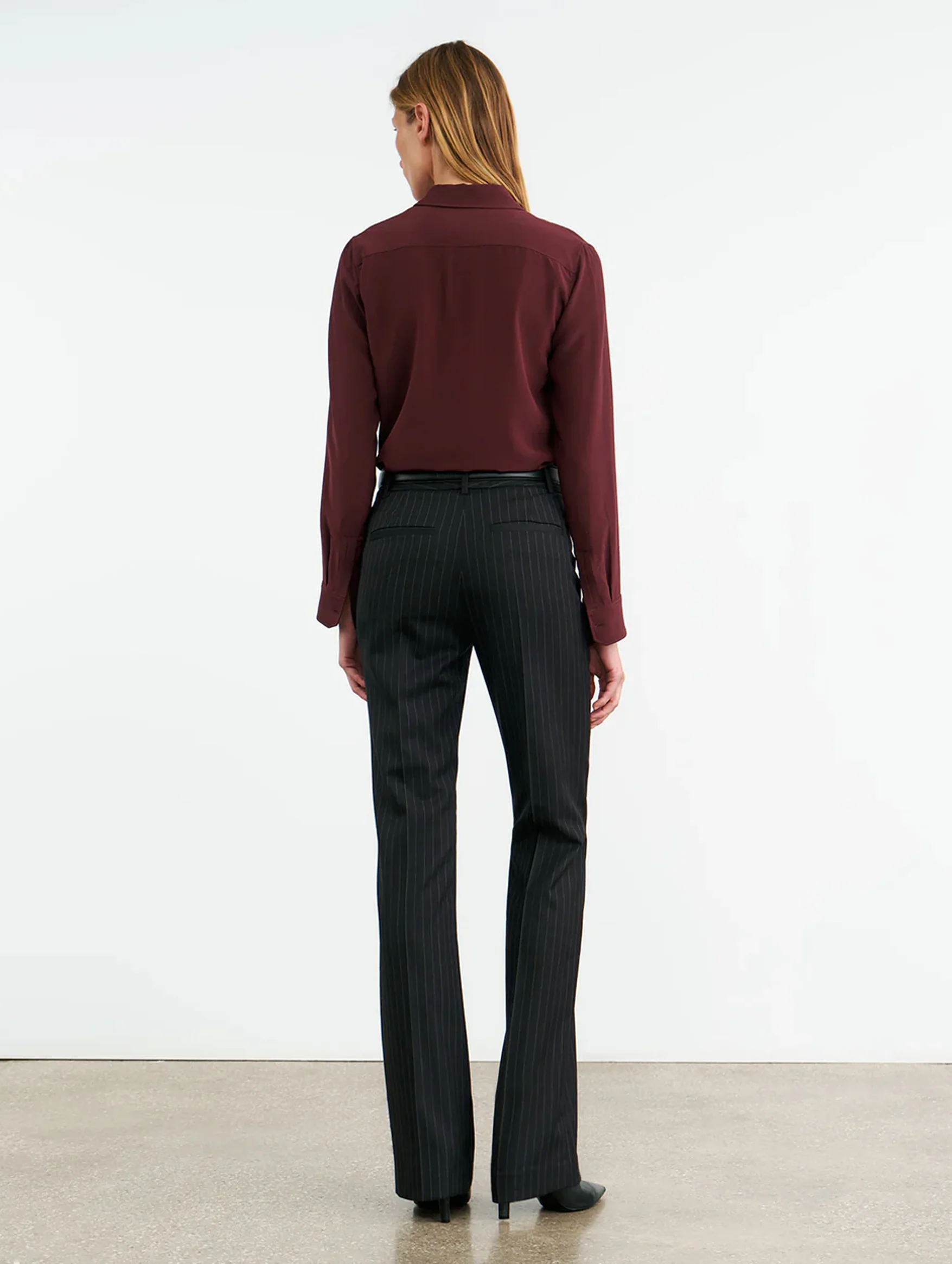 Gaia Slim Shirt in Claret - Image 5
