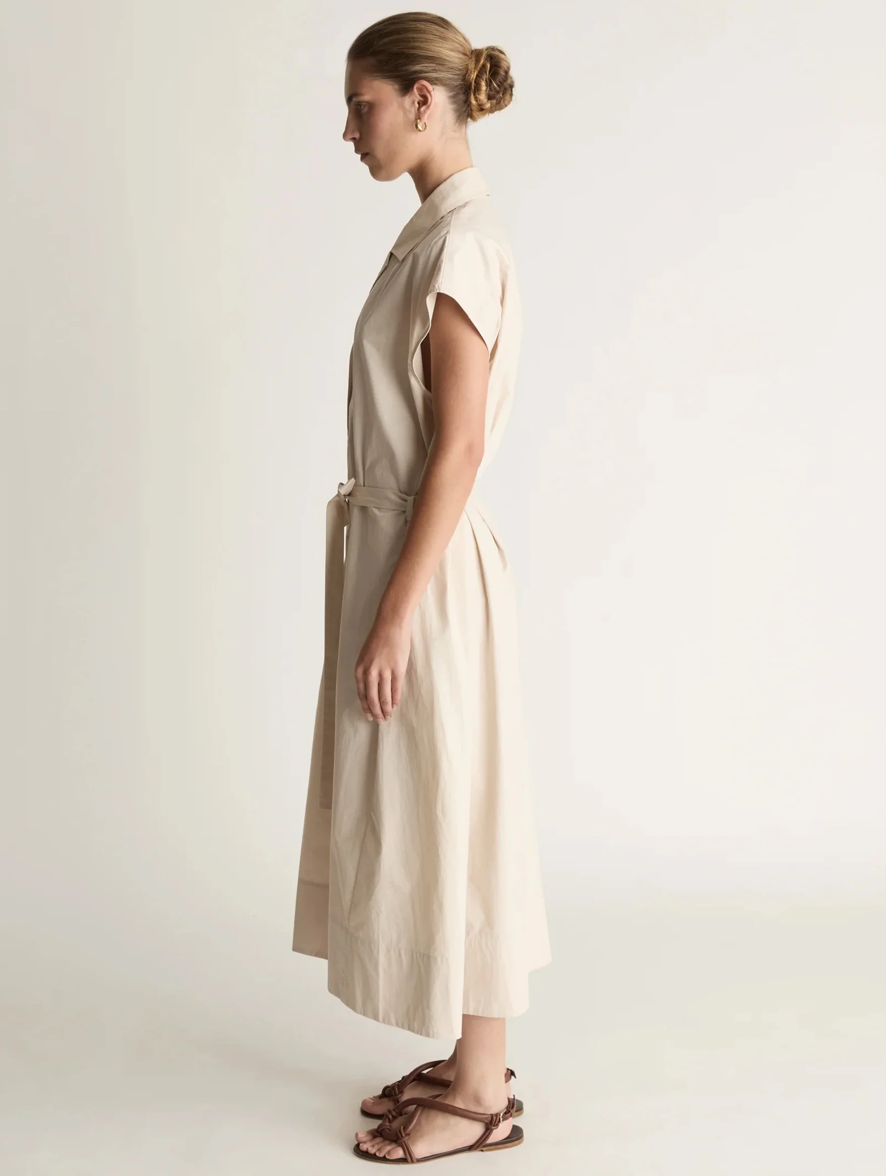 Gilbert Wrap Dress in Wheat - Image 3