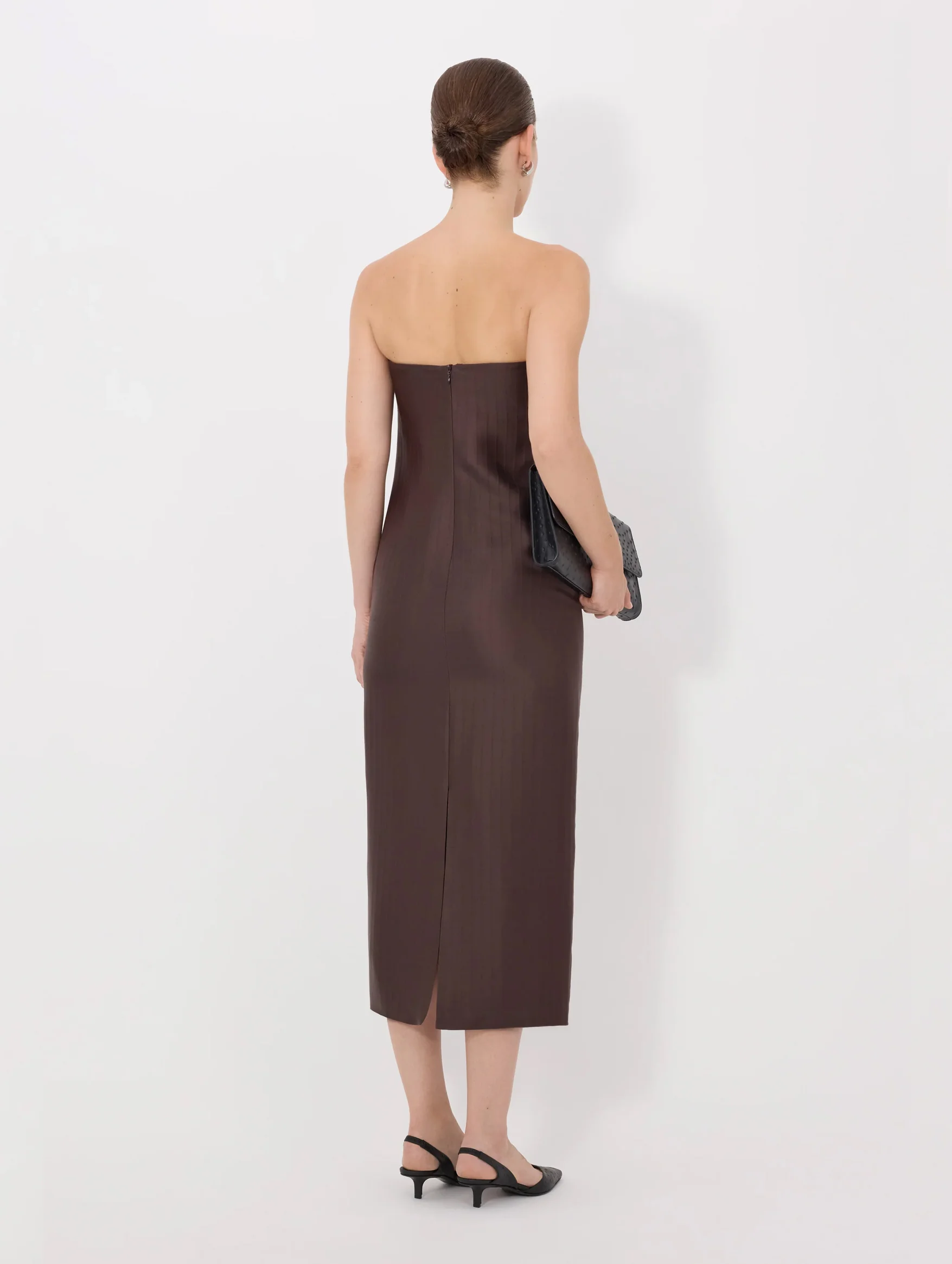 Giulia Bustier Dress in Dark Brown - Image 5