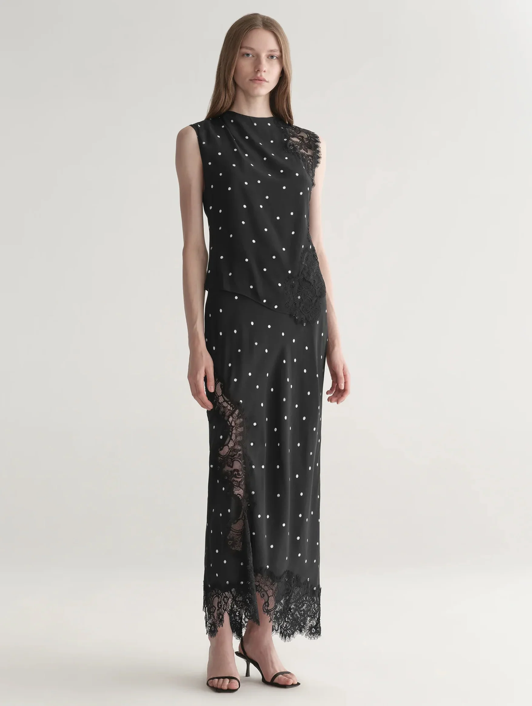 Gracie Polka Dot Top in Black and Cream - Image 4