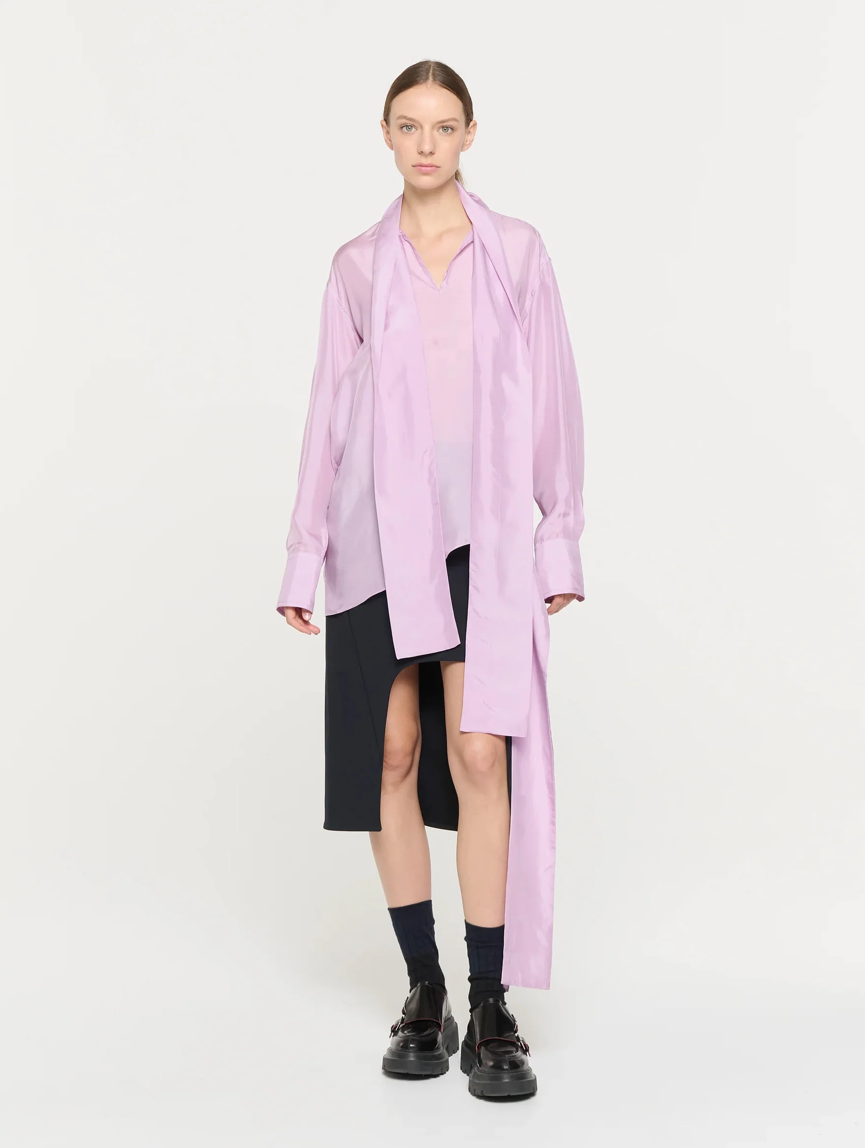 Haboutai Silk Shirt in Wisteria - Image 3