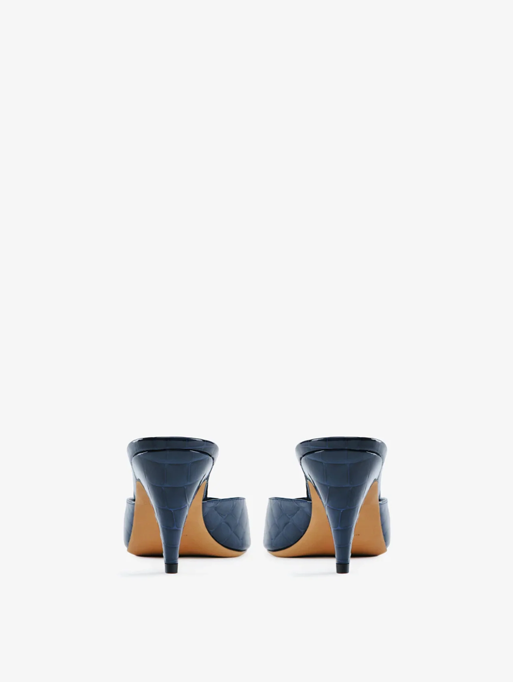 Haze Sandal in Ink Croc Embossed Leather - Image 4
