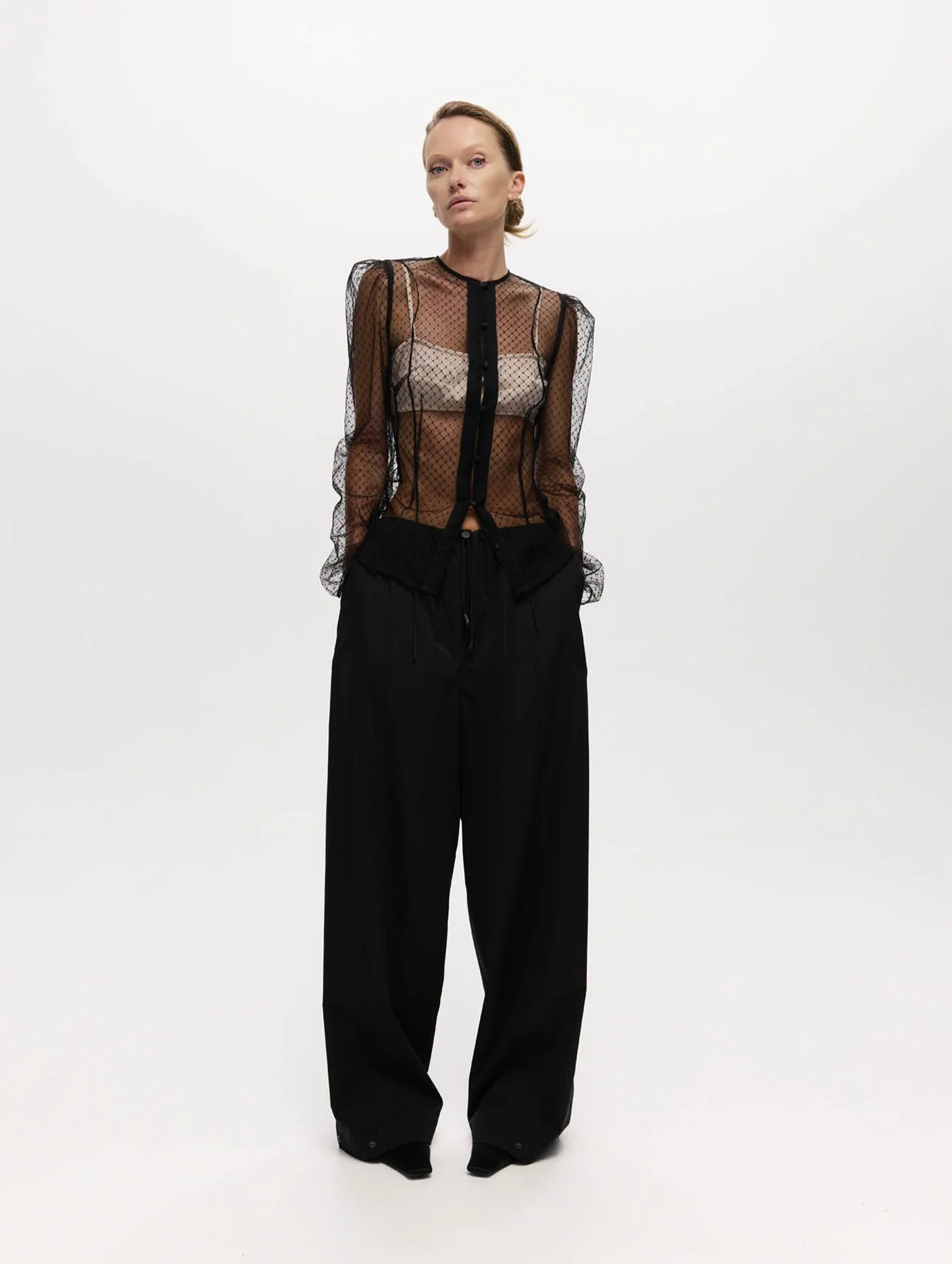 Helena Tulle Top in Black - Image 3
