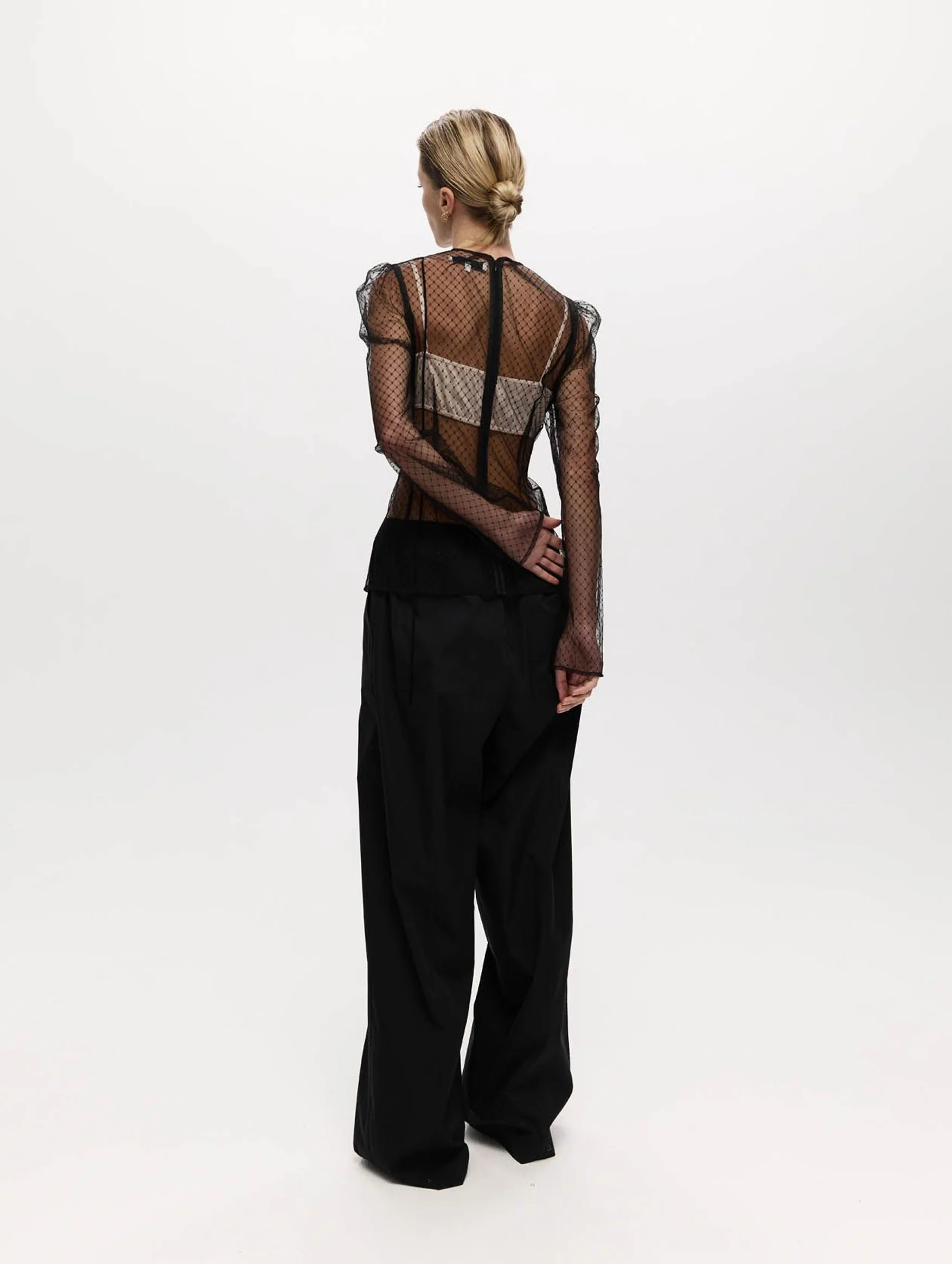 Helena Tulle Top in Black - Image 4