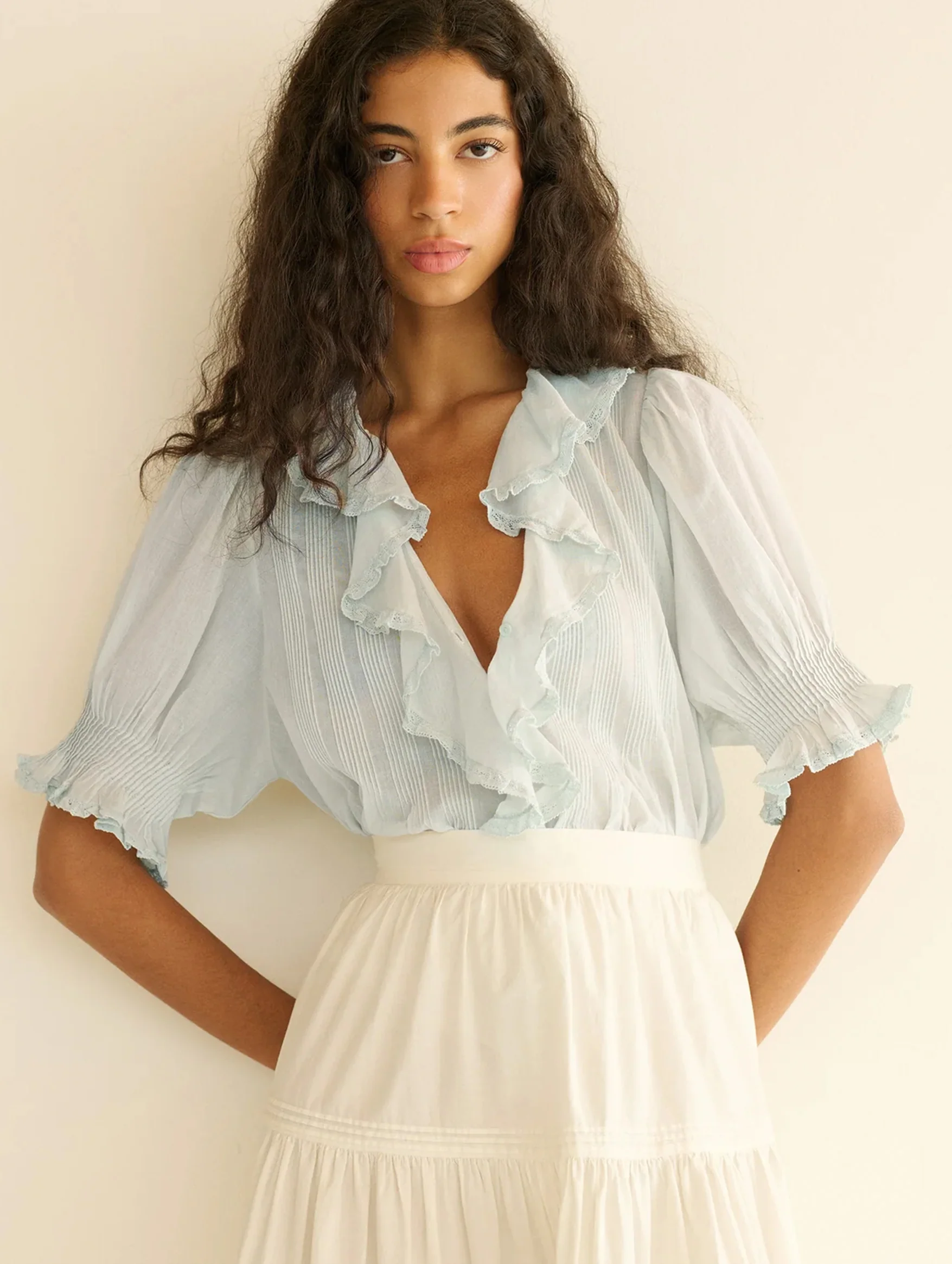 Henri Top in Alice Blue - Image 3