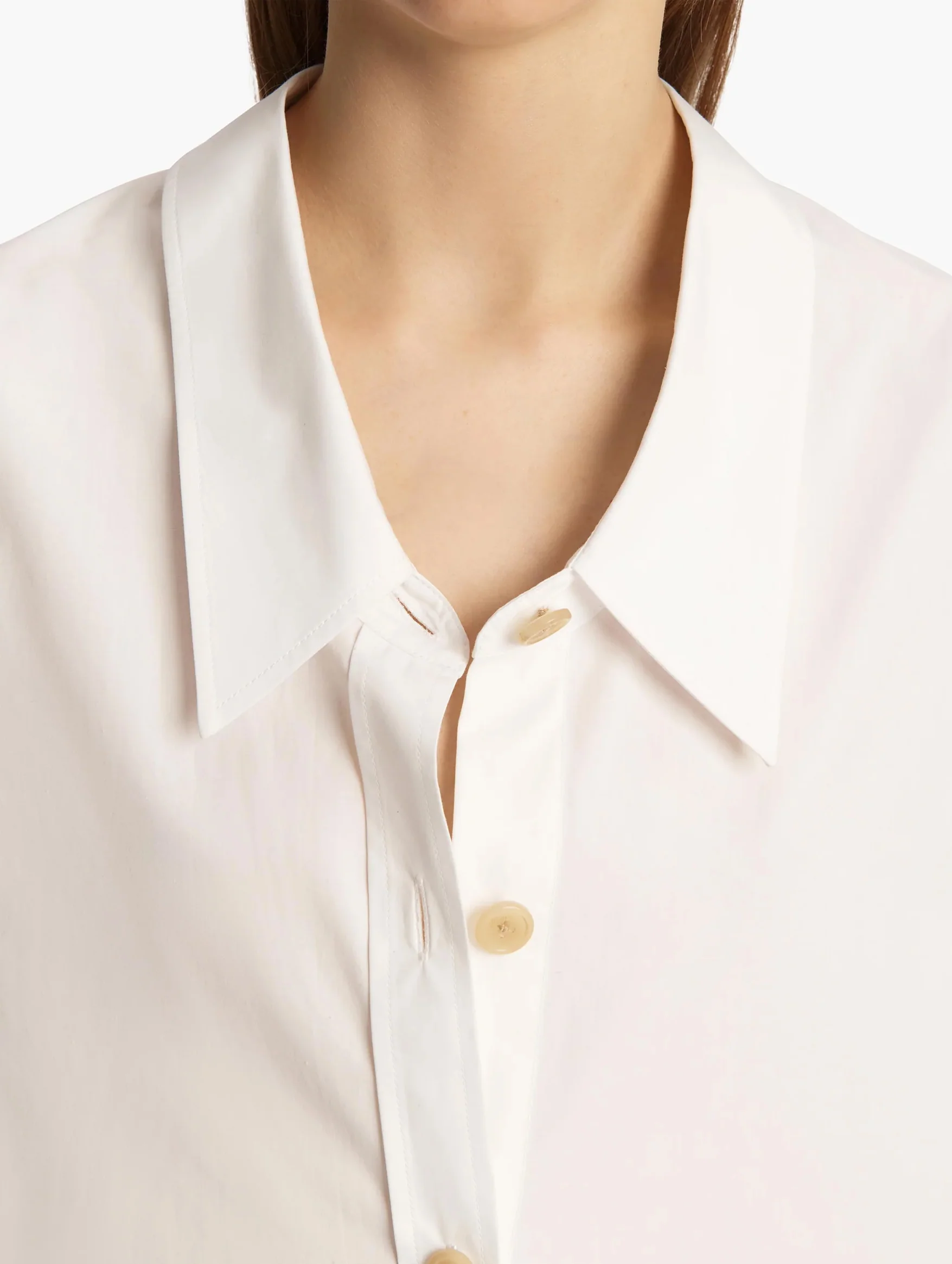 Herschel Cotton Shirt in Chalk - Image 5