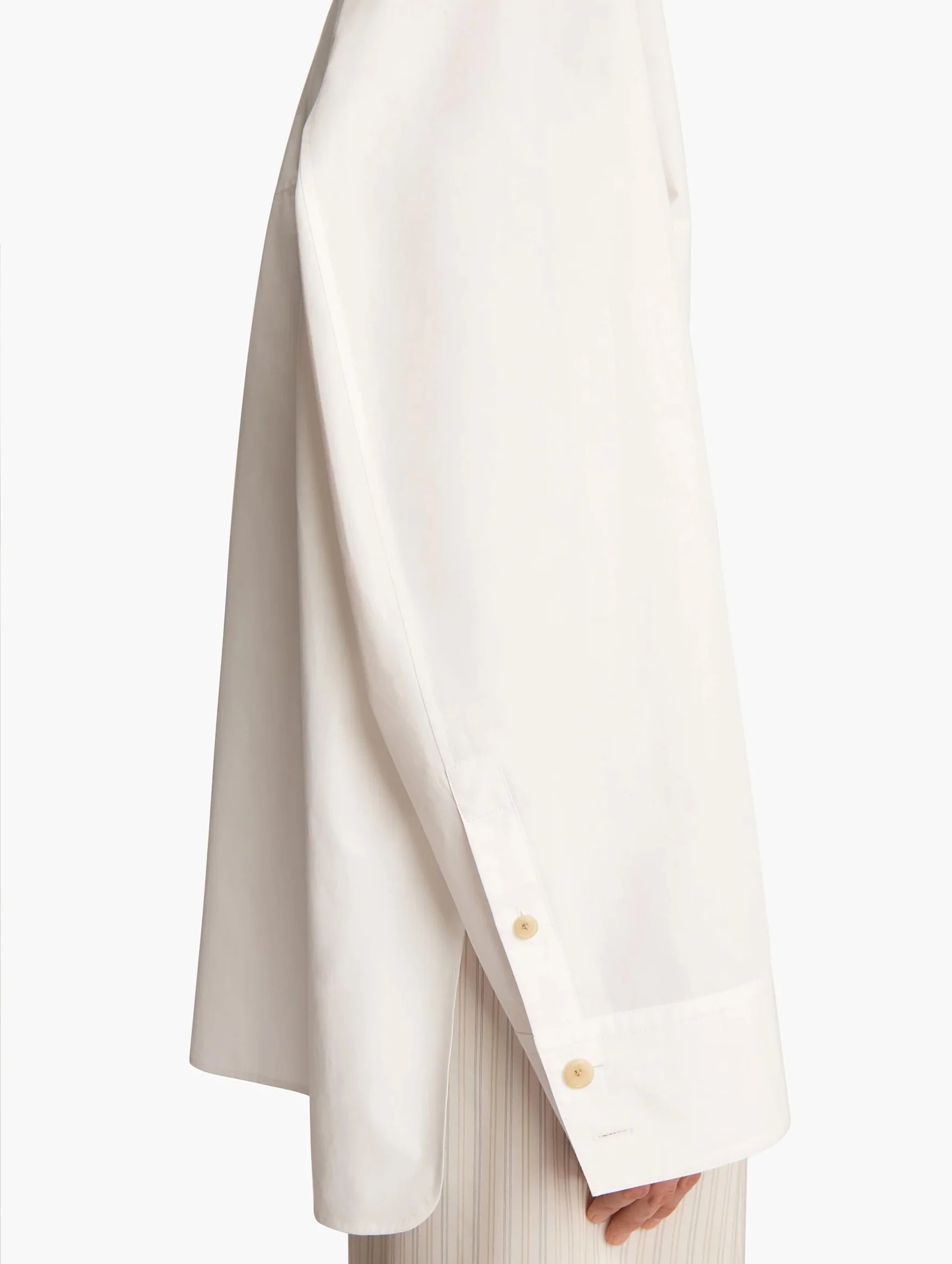 Herschel Cotton Shirt in Chalk - Image 6