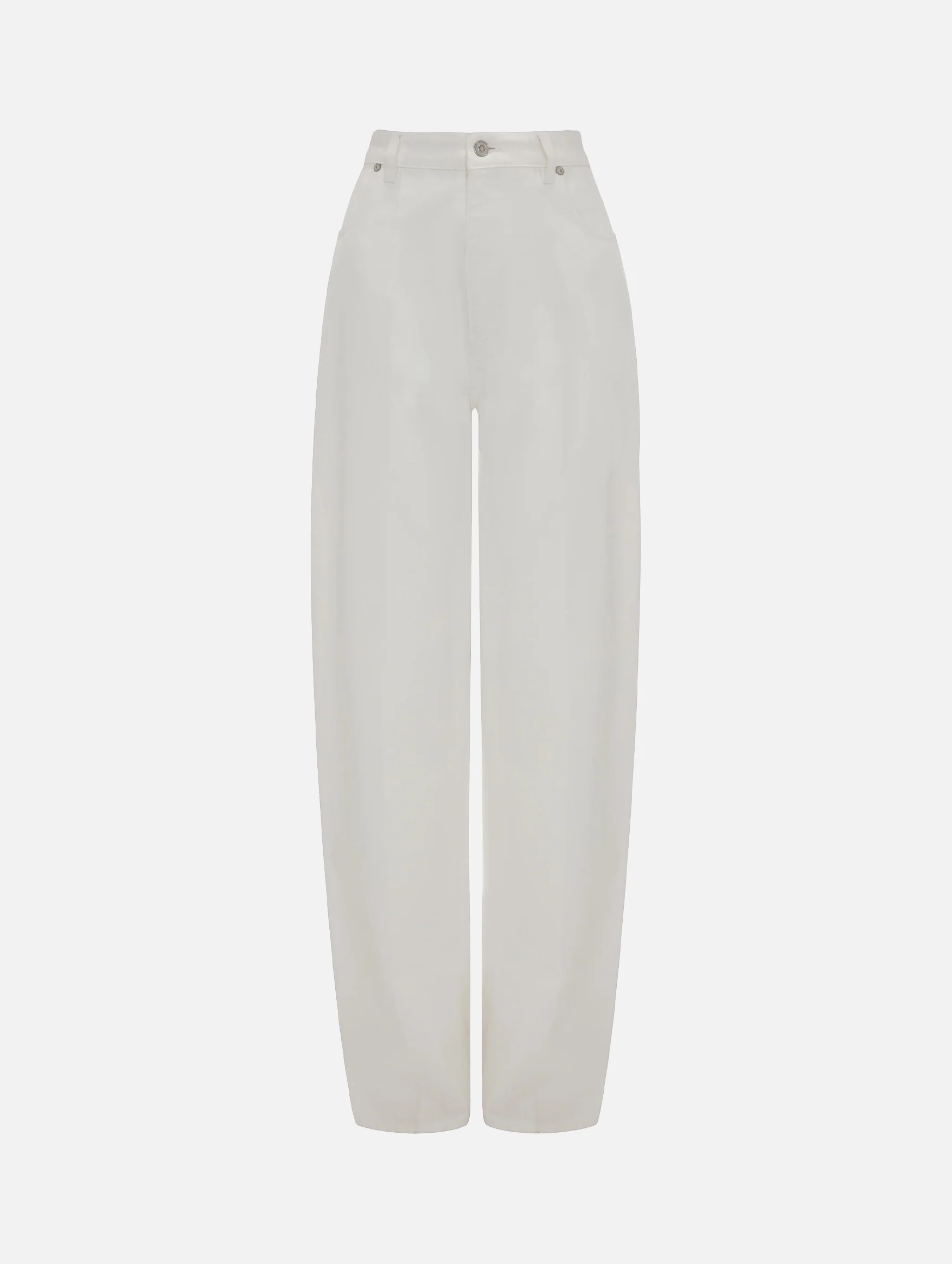 High Waist Cinch Jean in Washed White