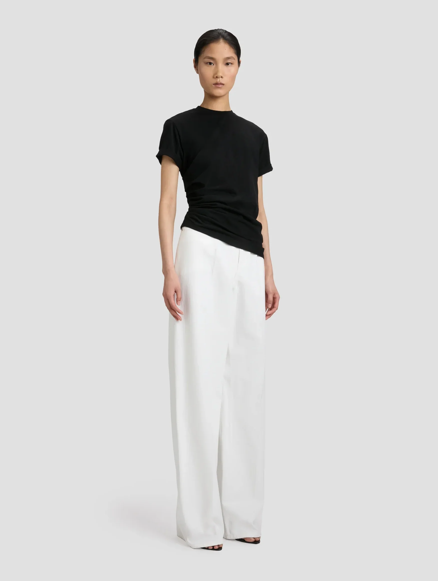 High Waist Cinch Jean in Washed White - Image 3