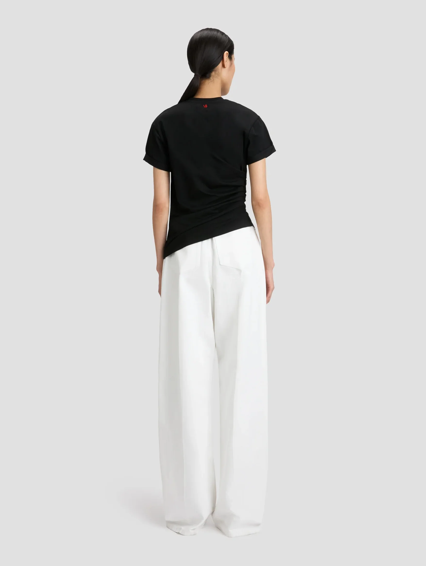 High Waist Cinch Jean in Washed White - Image 4