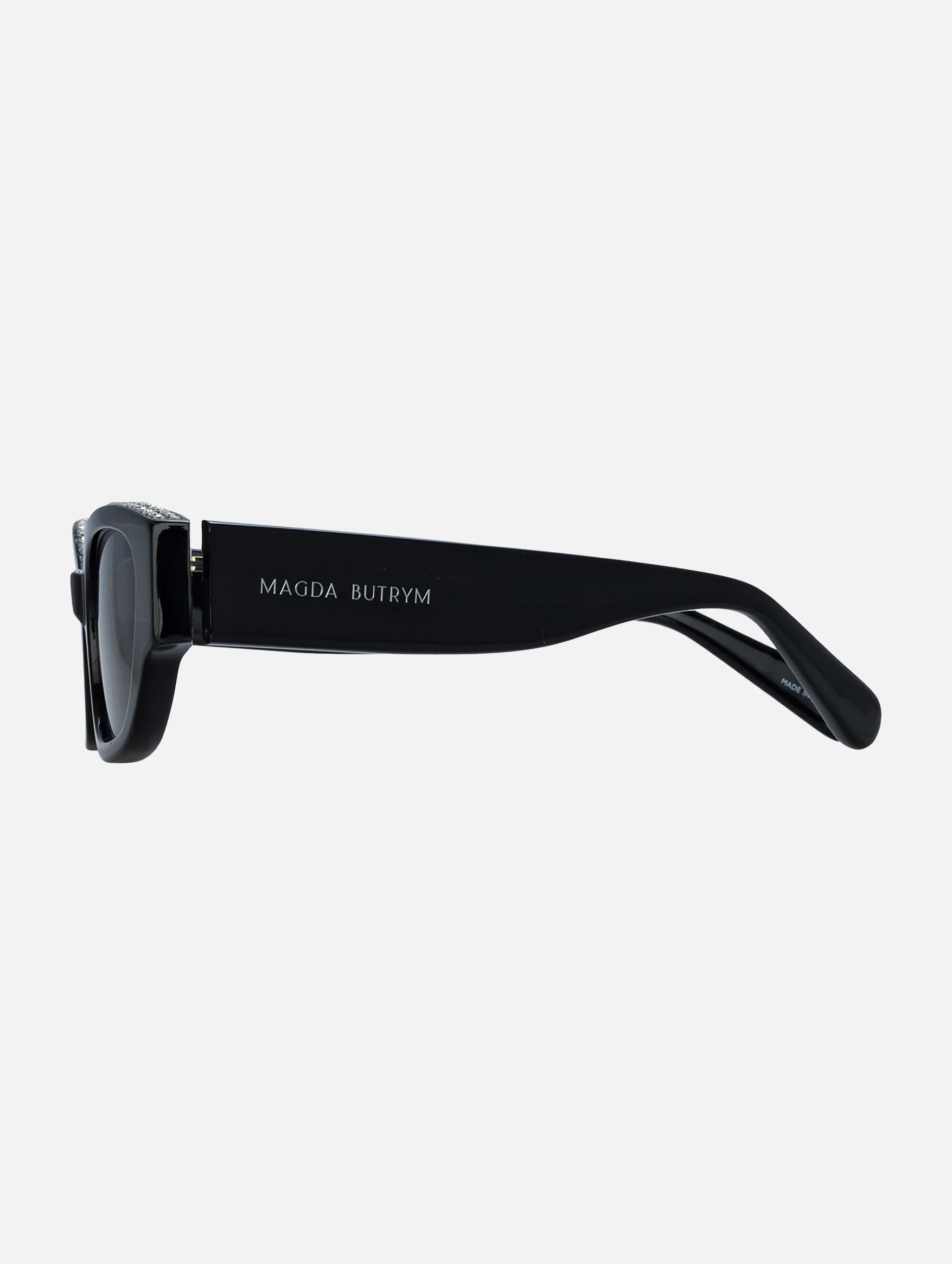 'I need a holiday' Sunglasses in Black Crystals - Image 3