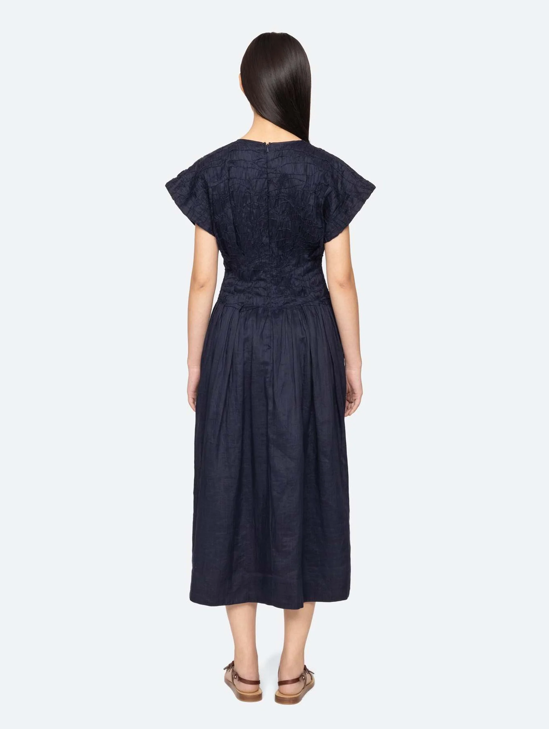 Imogen Midi Dress in Navy - Image 4