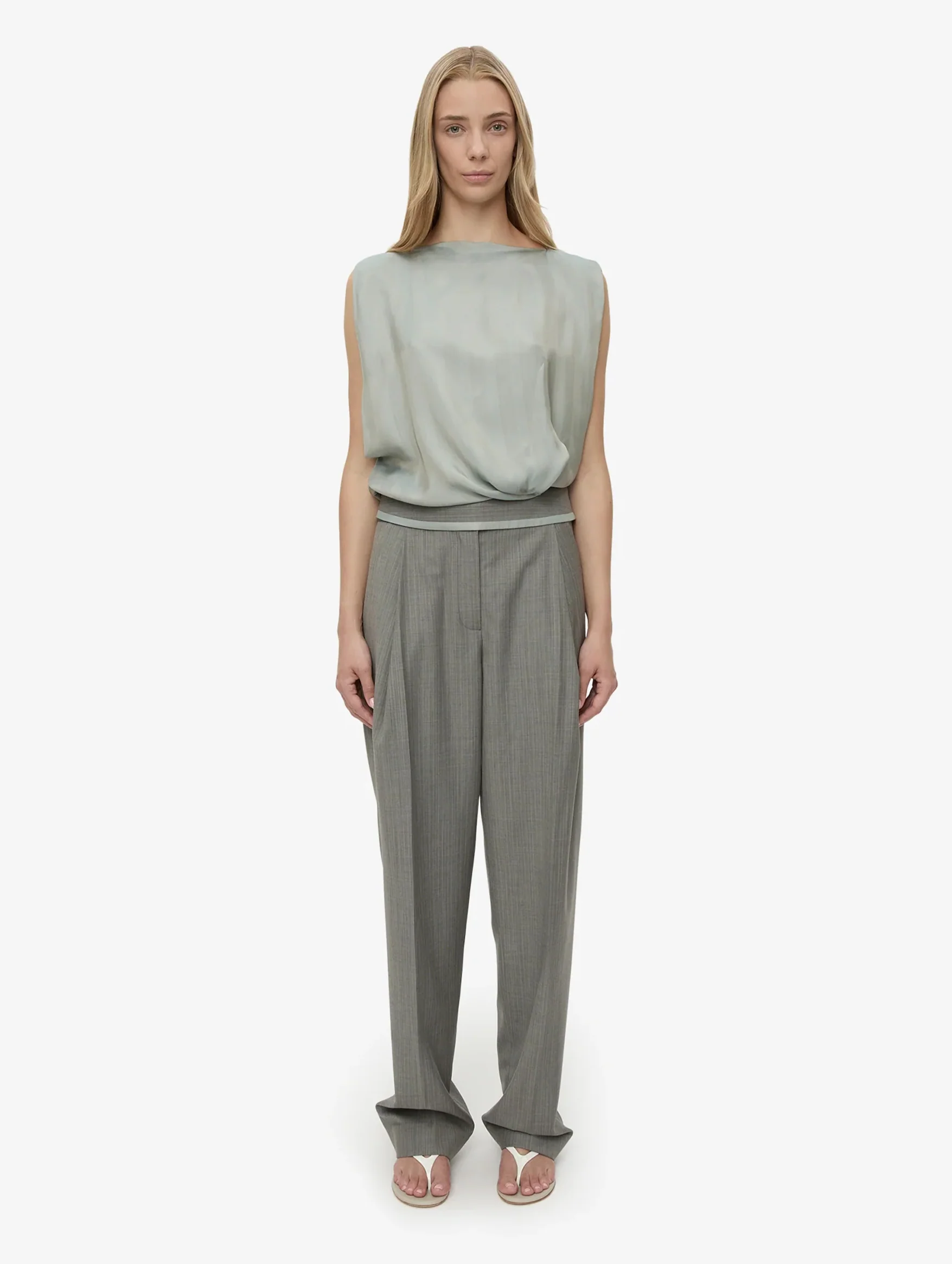 Internal Tailored Top in Slate Stripe - Image 2
