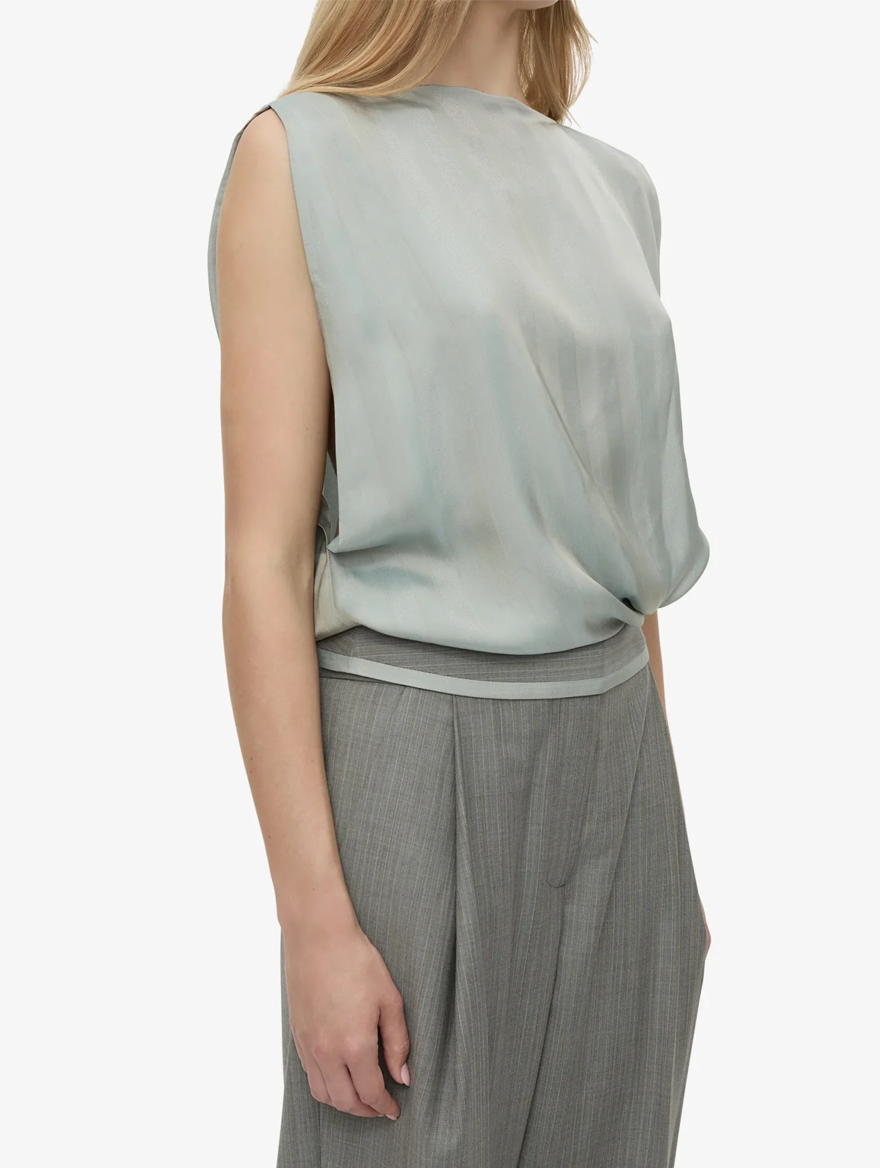 Internal Tailored Top in Slate Stripe - Image 3