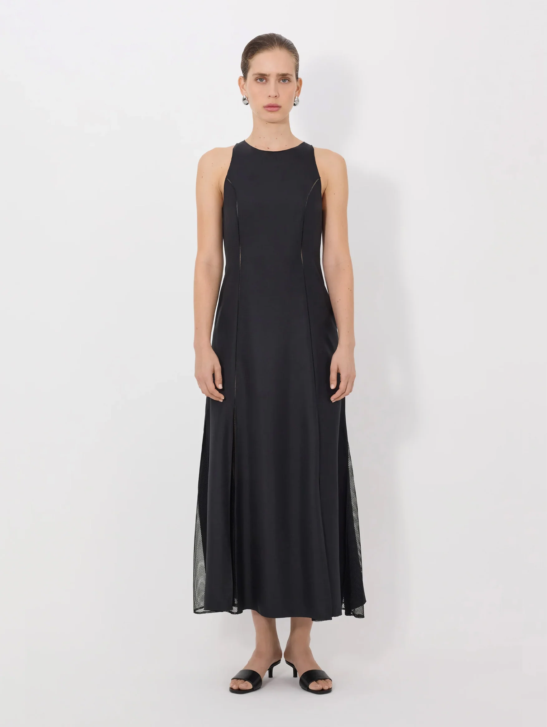 Iraka Silk Detailed Maxi Dress in Black - Image 2