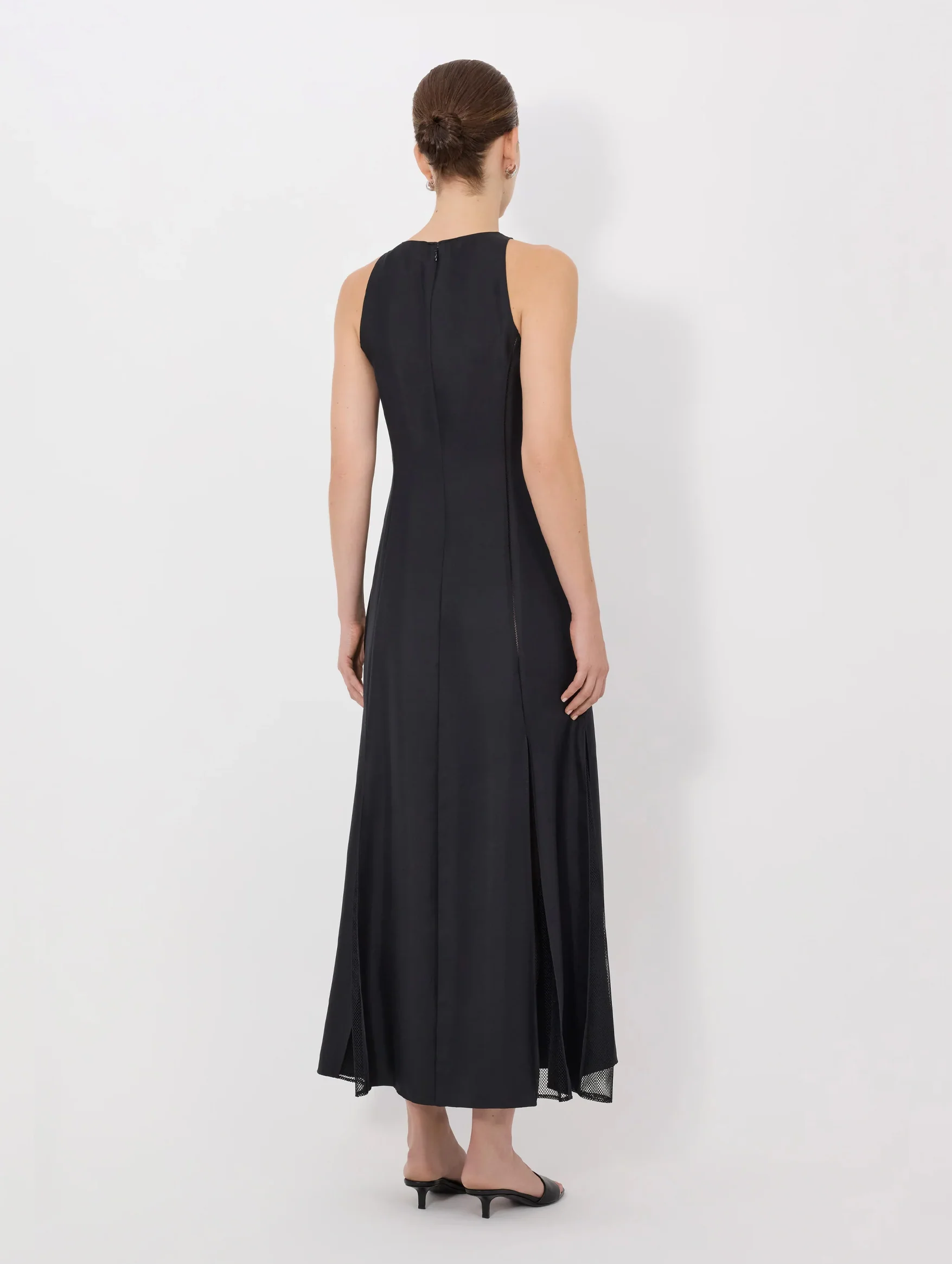Iraka Silk Detailed Maxi Dress in Black - Image 5