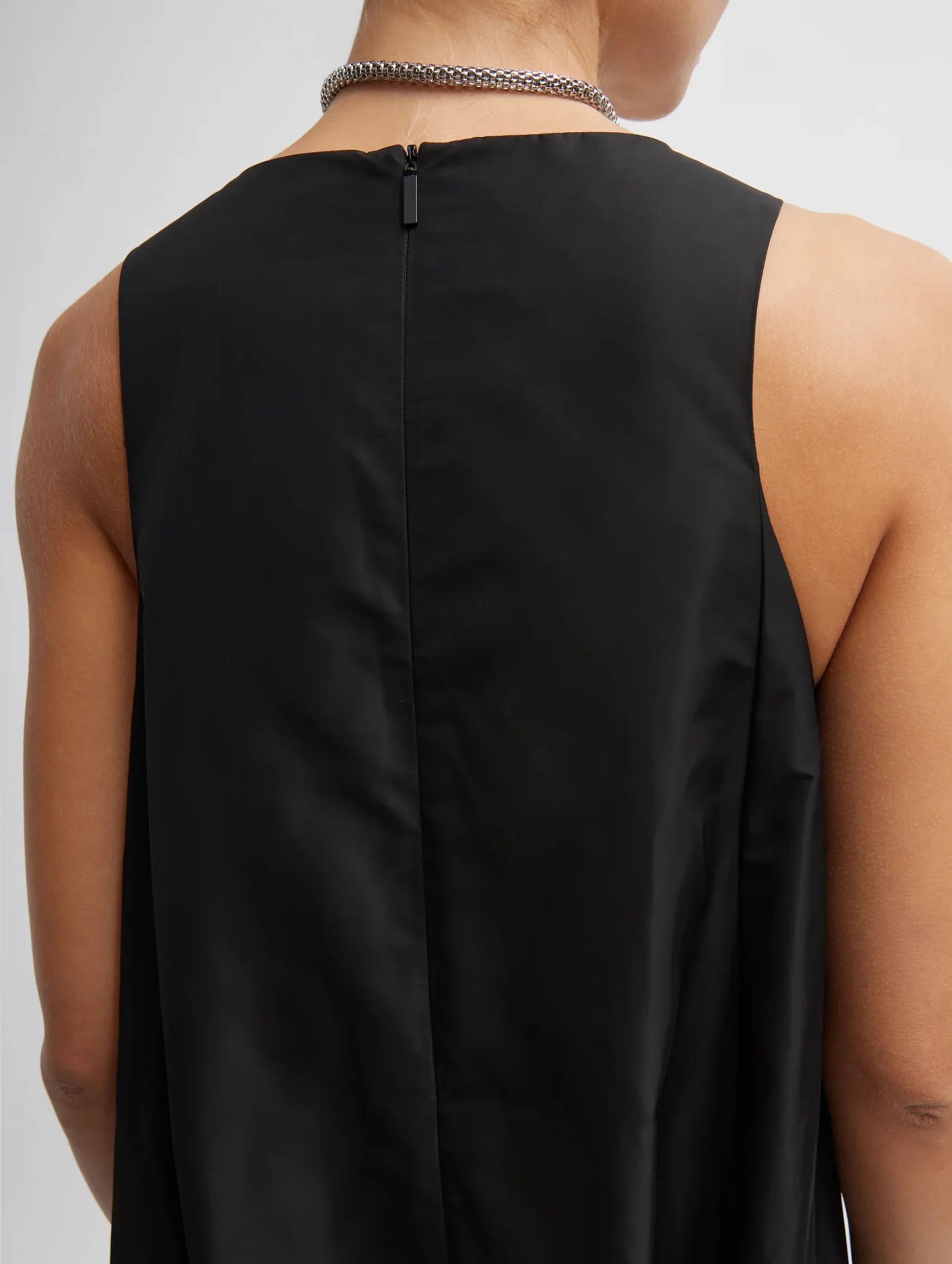Italian Sporty Nylon Jalouise Dress in Black - Image 3