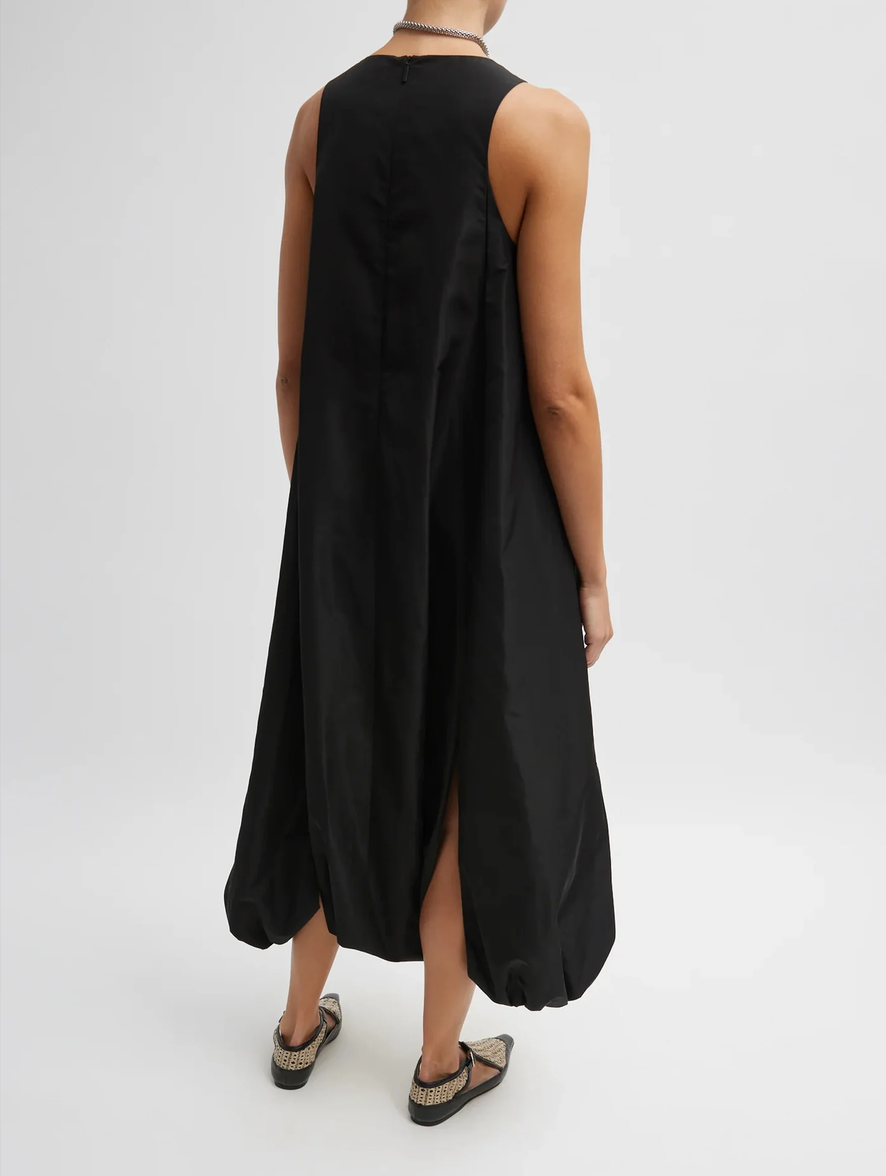 Italian Sporty Nylon Jalouise Dress in Black - Image 5
