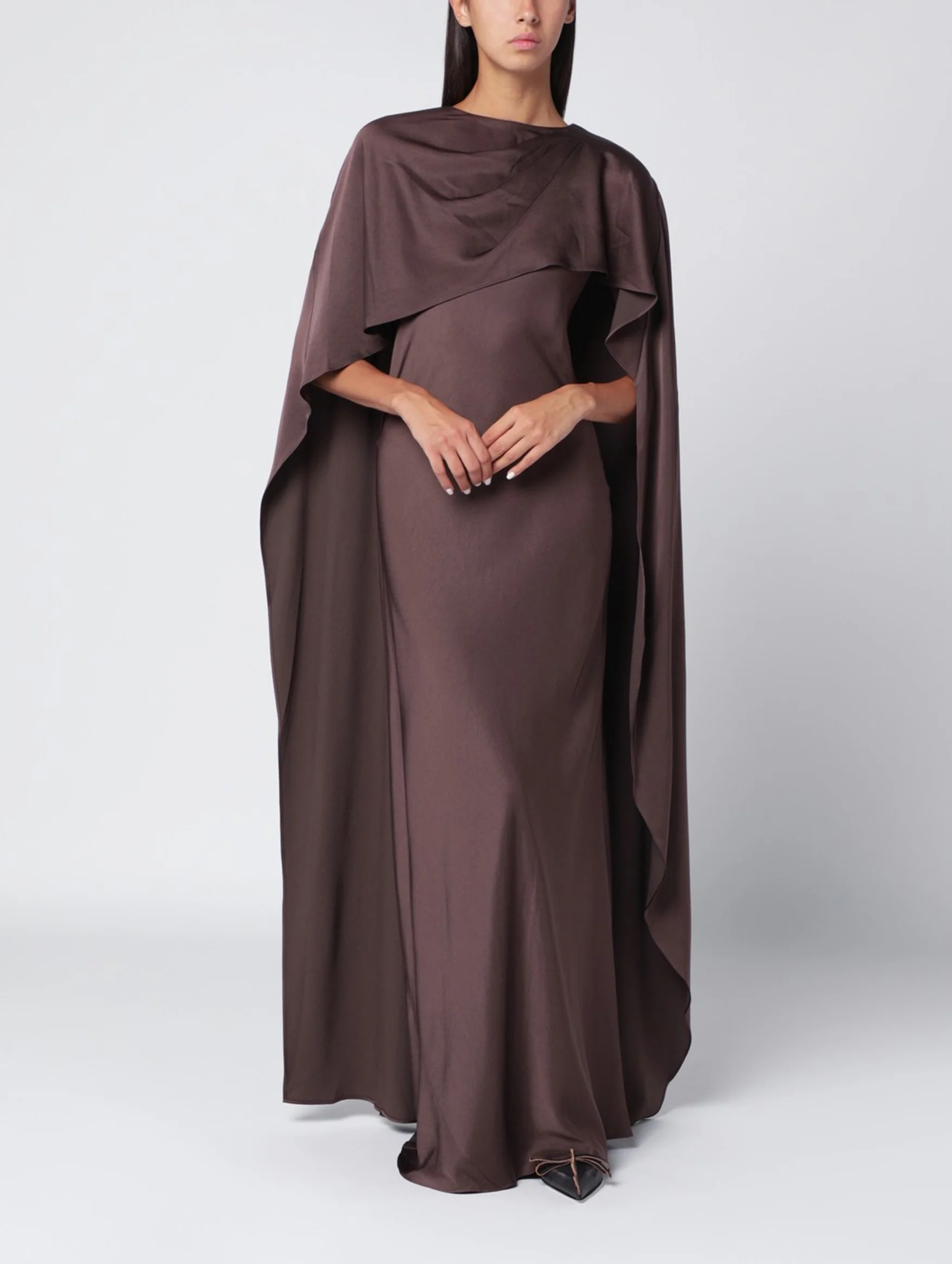 Izel Cape Gown in Chocolate - Image 2