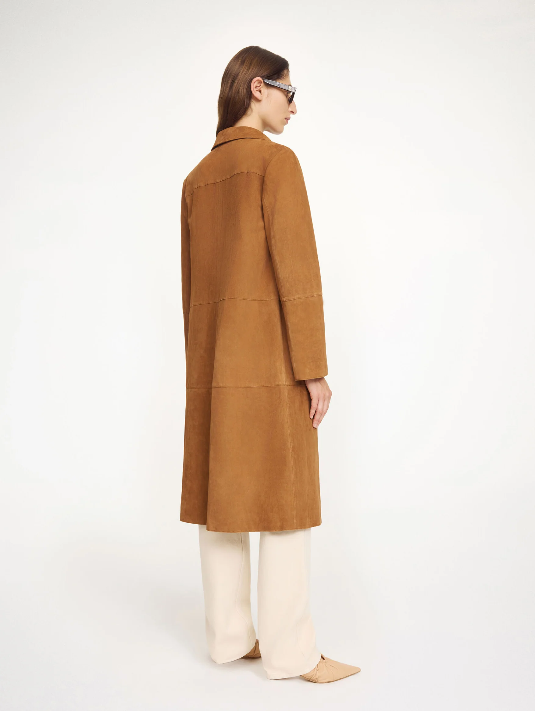 Jannie Suede Maxi Jacket in Rusty Sand - Image 3