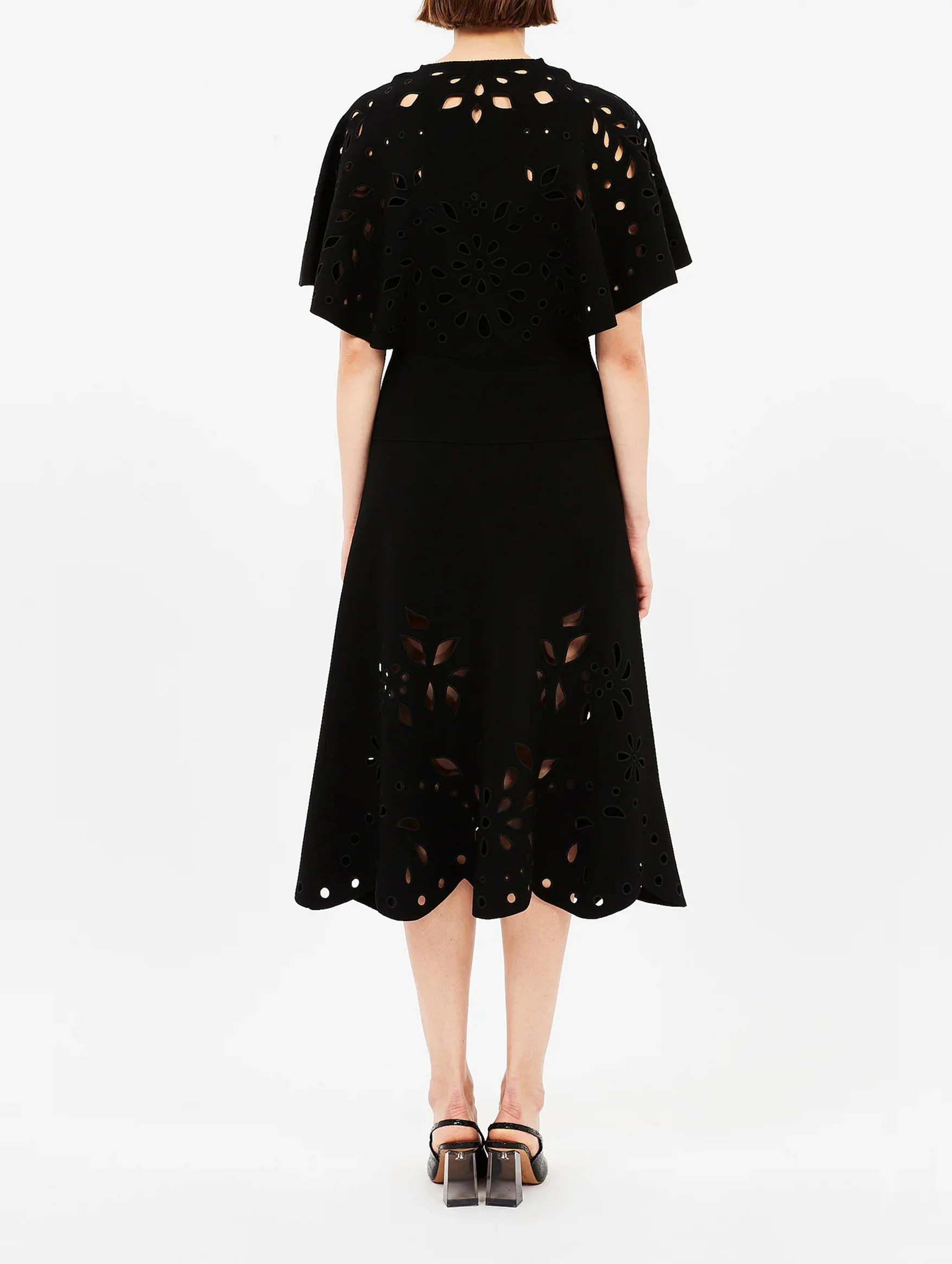 Josie Cape Sleeve Knit Top in Noir - Image 4